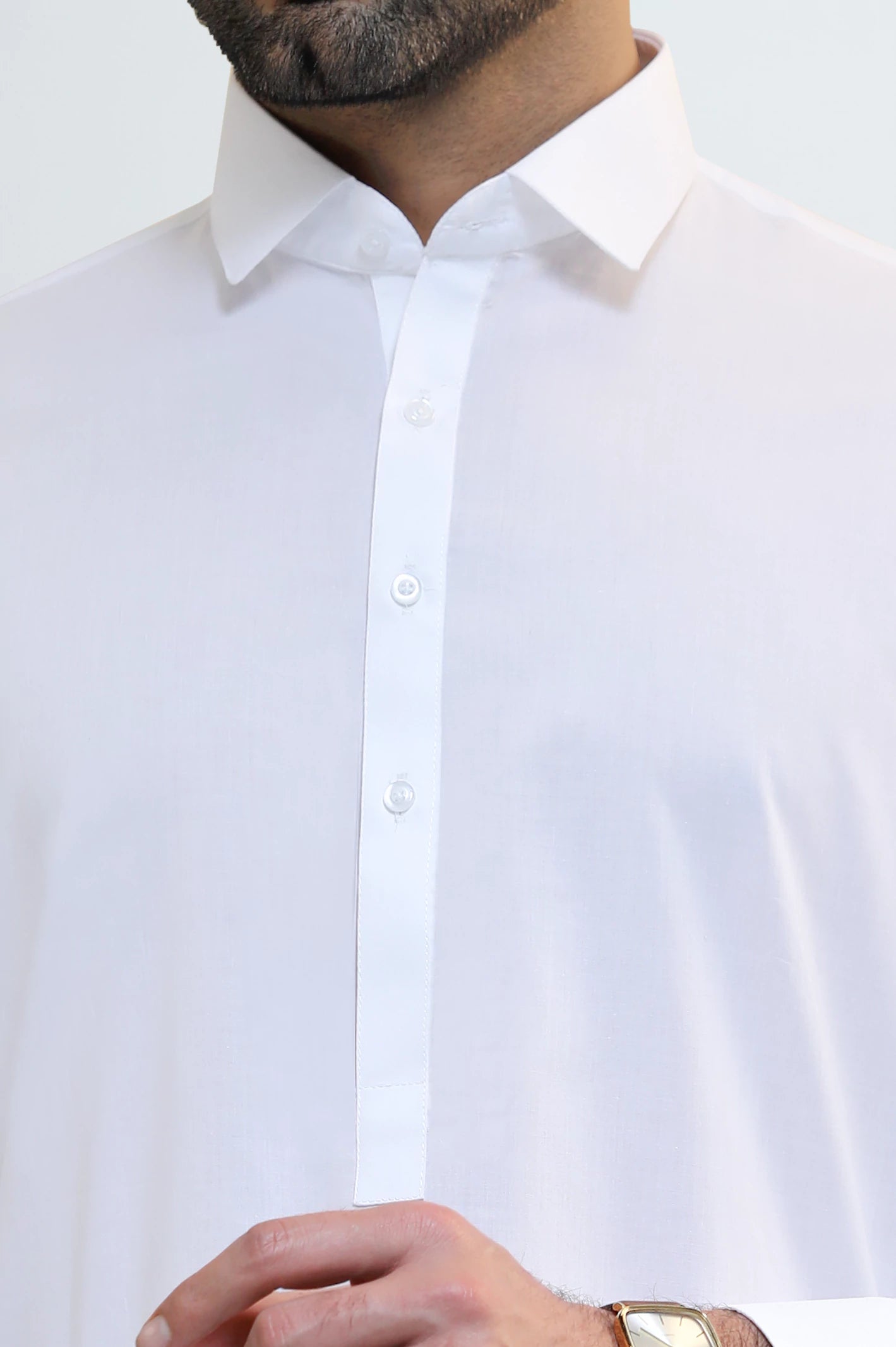 White Cotton Shalwar Kameez - Image 3