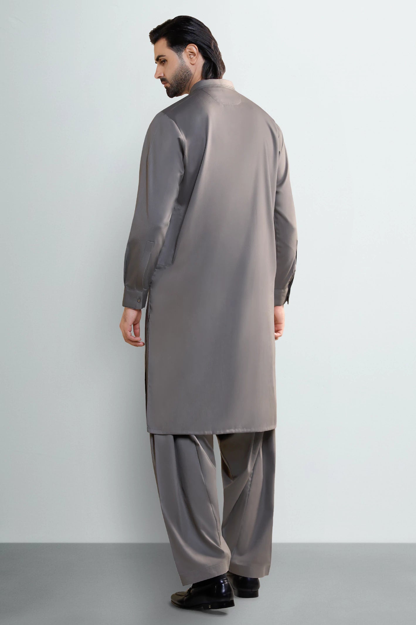 Dark Beige Wash & Wear Shalwar Kameez - Image 4