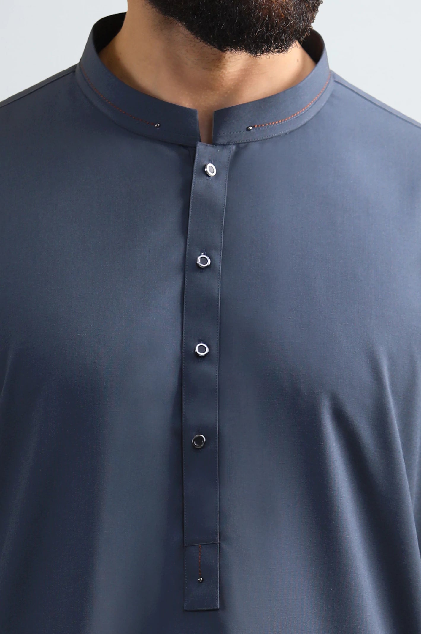 Dark Grey Wash & Wear Shalwar Kameez - Image 3