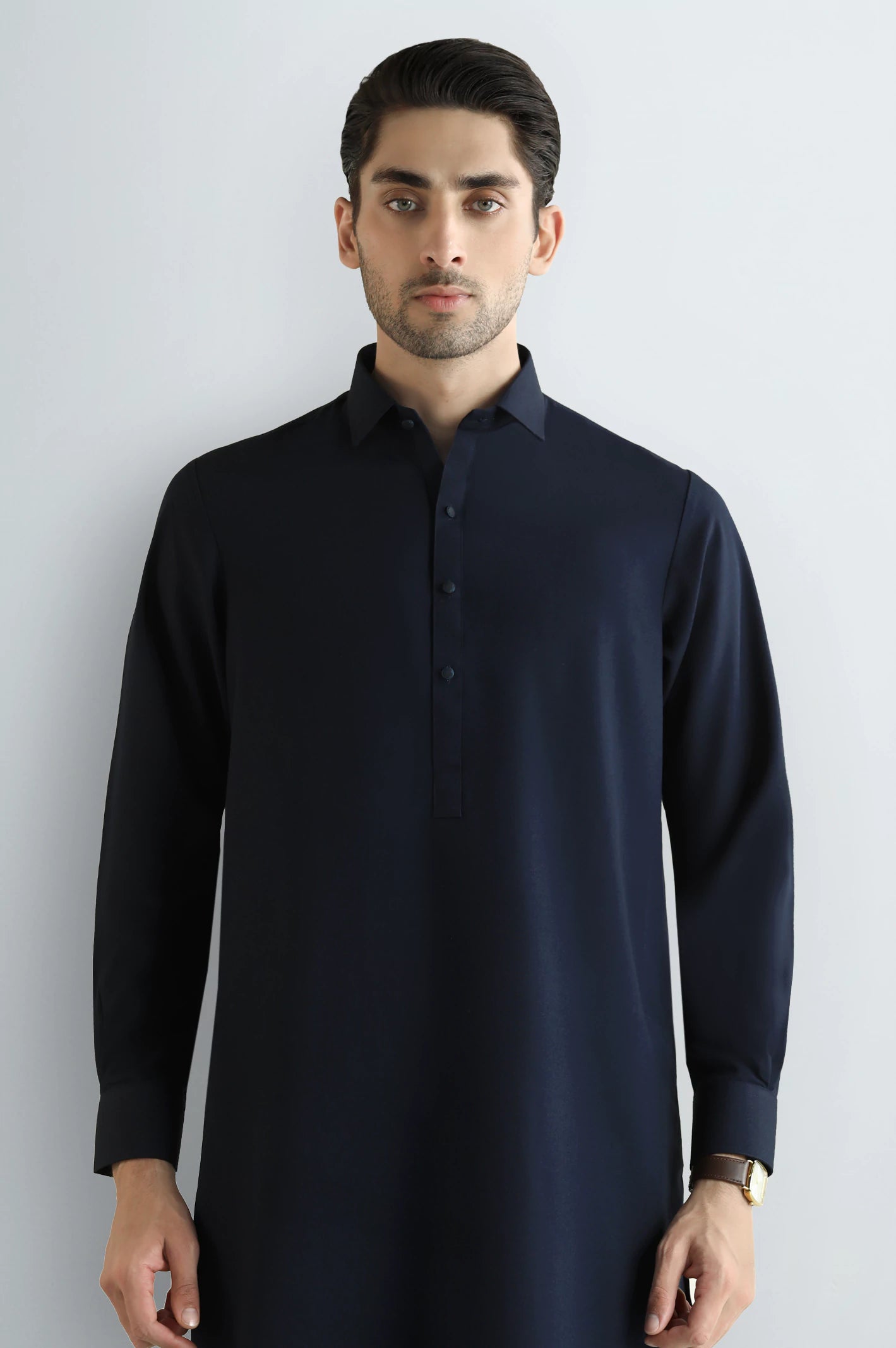 Navy Blue Wash & Wear Shalwar Kameez - Image 2