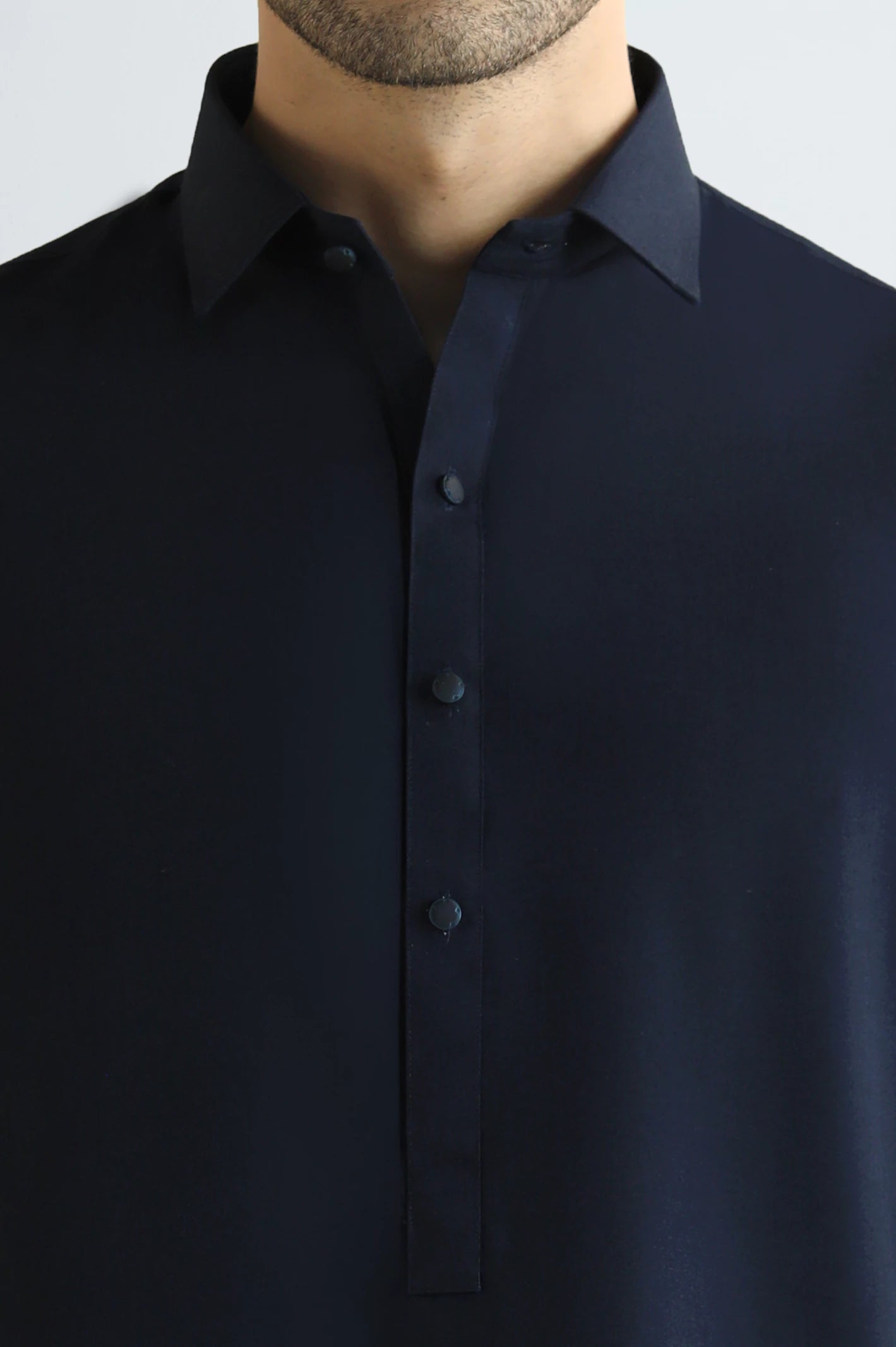 Navy Blue Wash & Wear Shalwar Kameez - Image 3
