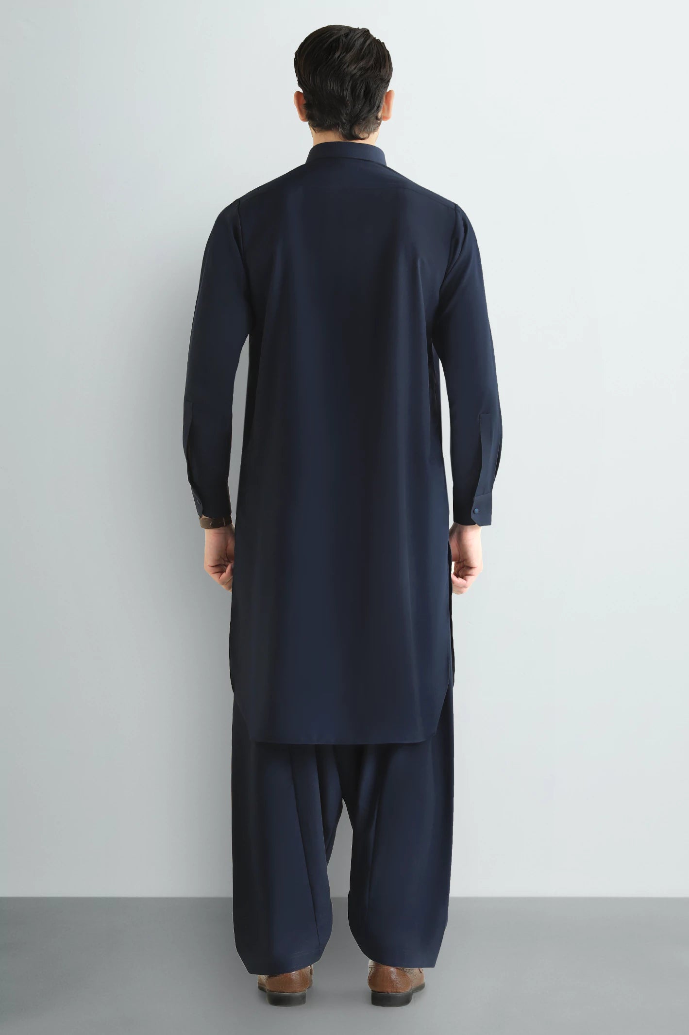 Navy Blue Wash & Wear Shalwar Kameez - Image 4