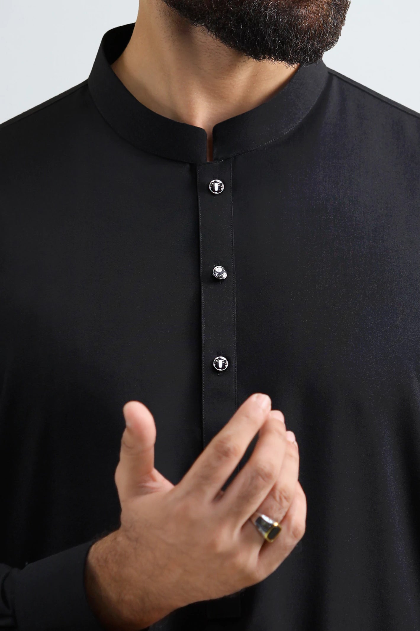 Black Wash & Wear Shalwar Kameez - Image 3
