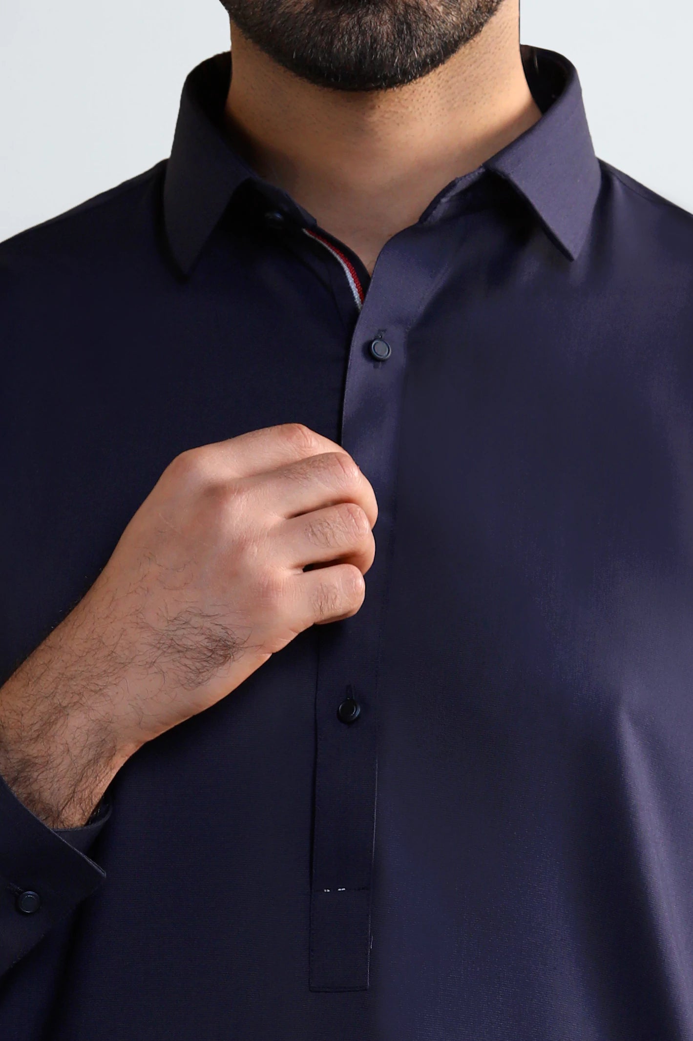 Navy Blue Wash & Wear Shalwar Kameez - Image 3
