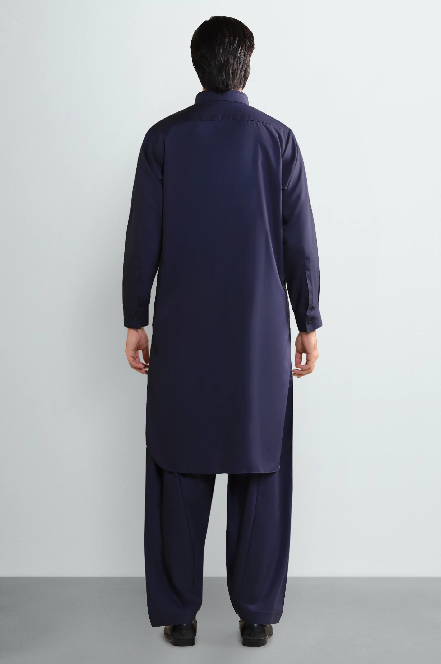 Navy Blue Wash & Wear Shalwar Kameez - Image 4