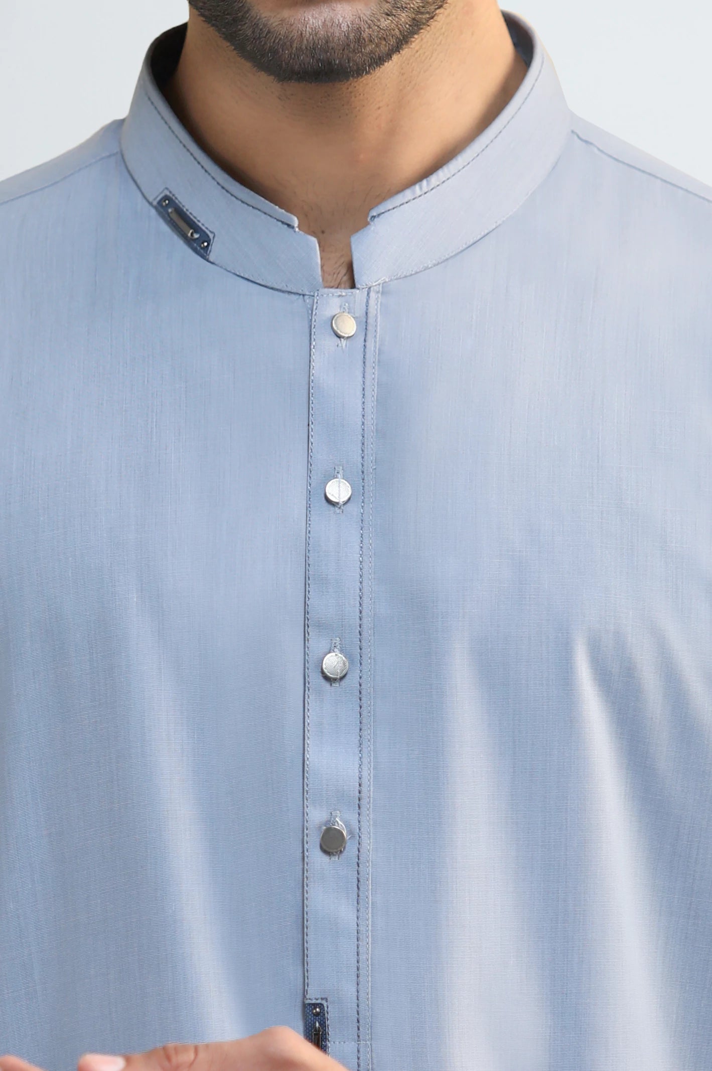 Blue Wash & Wear Shalwar Kameez - Image 3