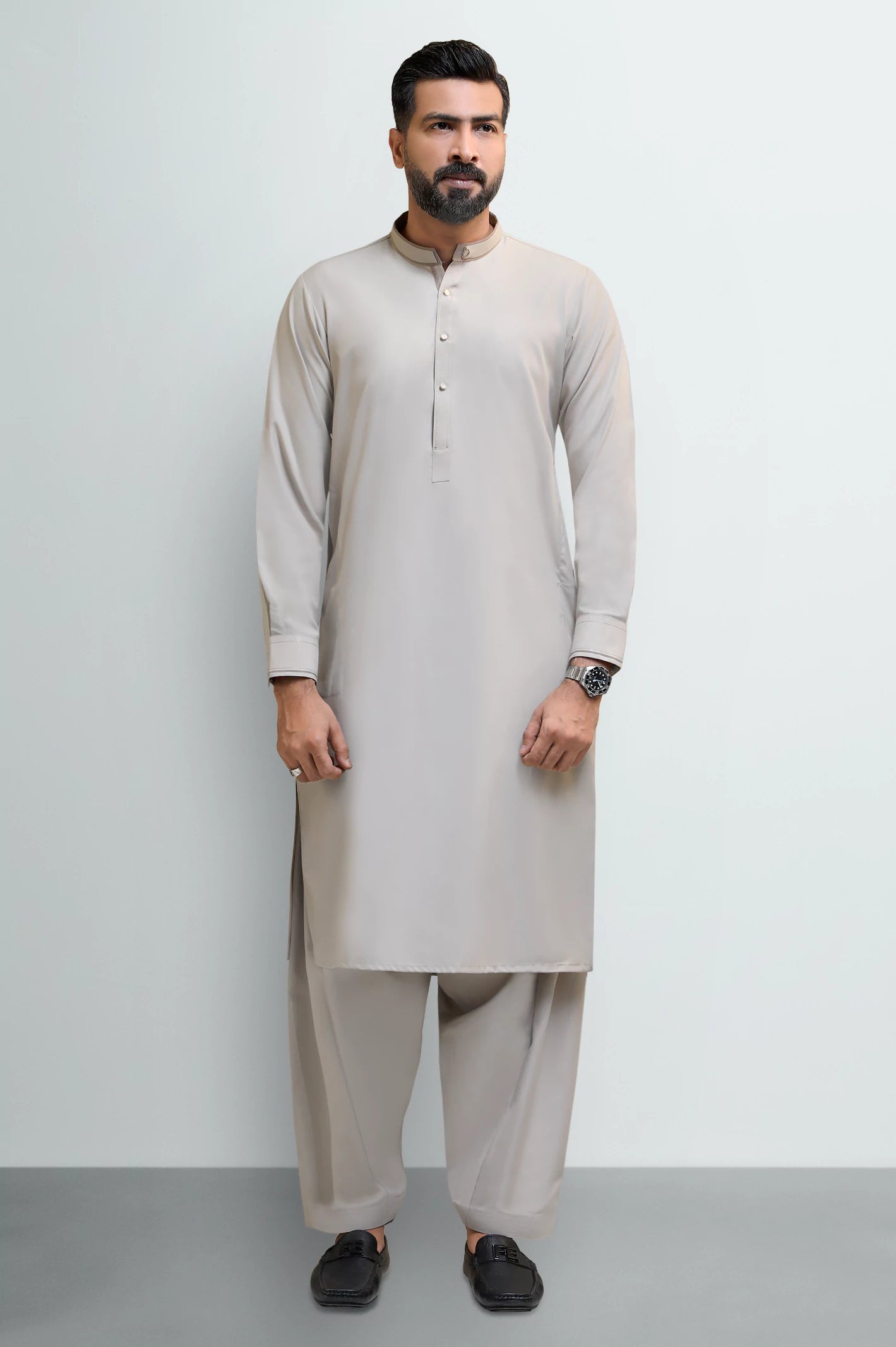 Beige Wash & Wear Shalwar Kameez - Image 2