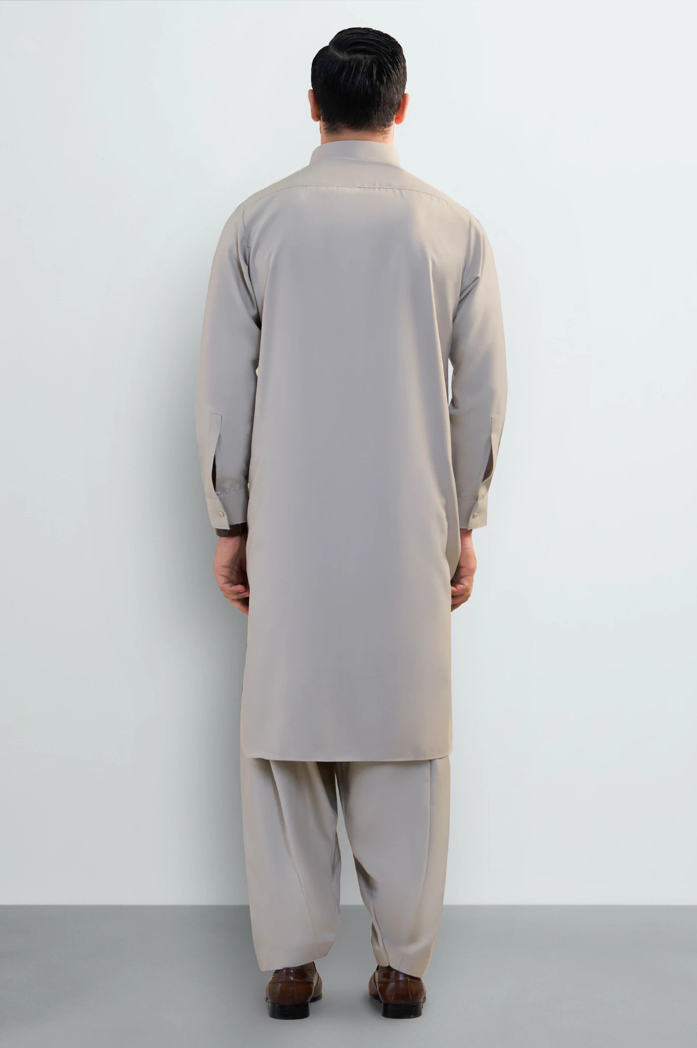 Khaki Wash & Wear Shalwar Kameez - Image 4
