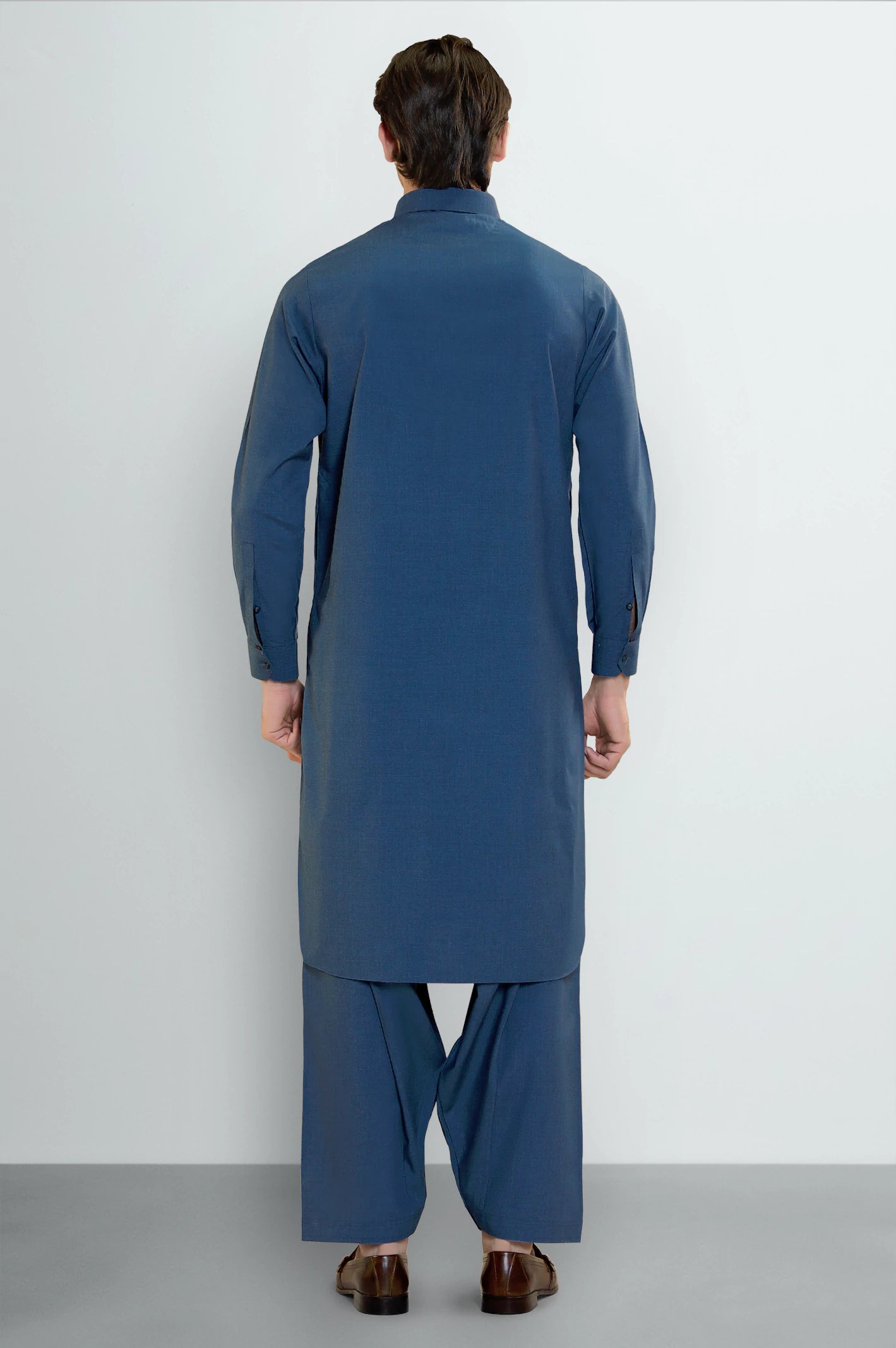 Blue Wash & Wear Shalwar Kameez - Image 4