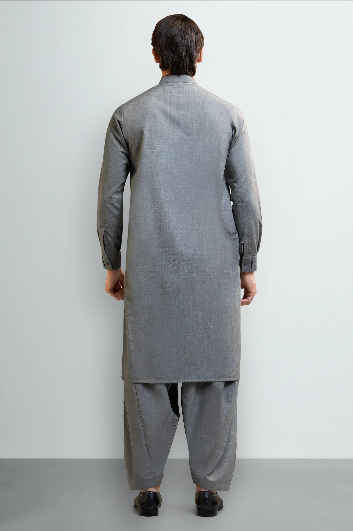 Light Grey Wash & Wear Shalwar Kameez - Image 4