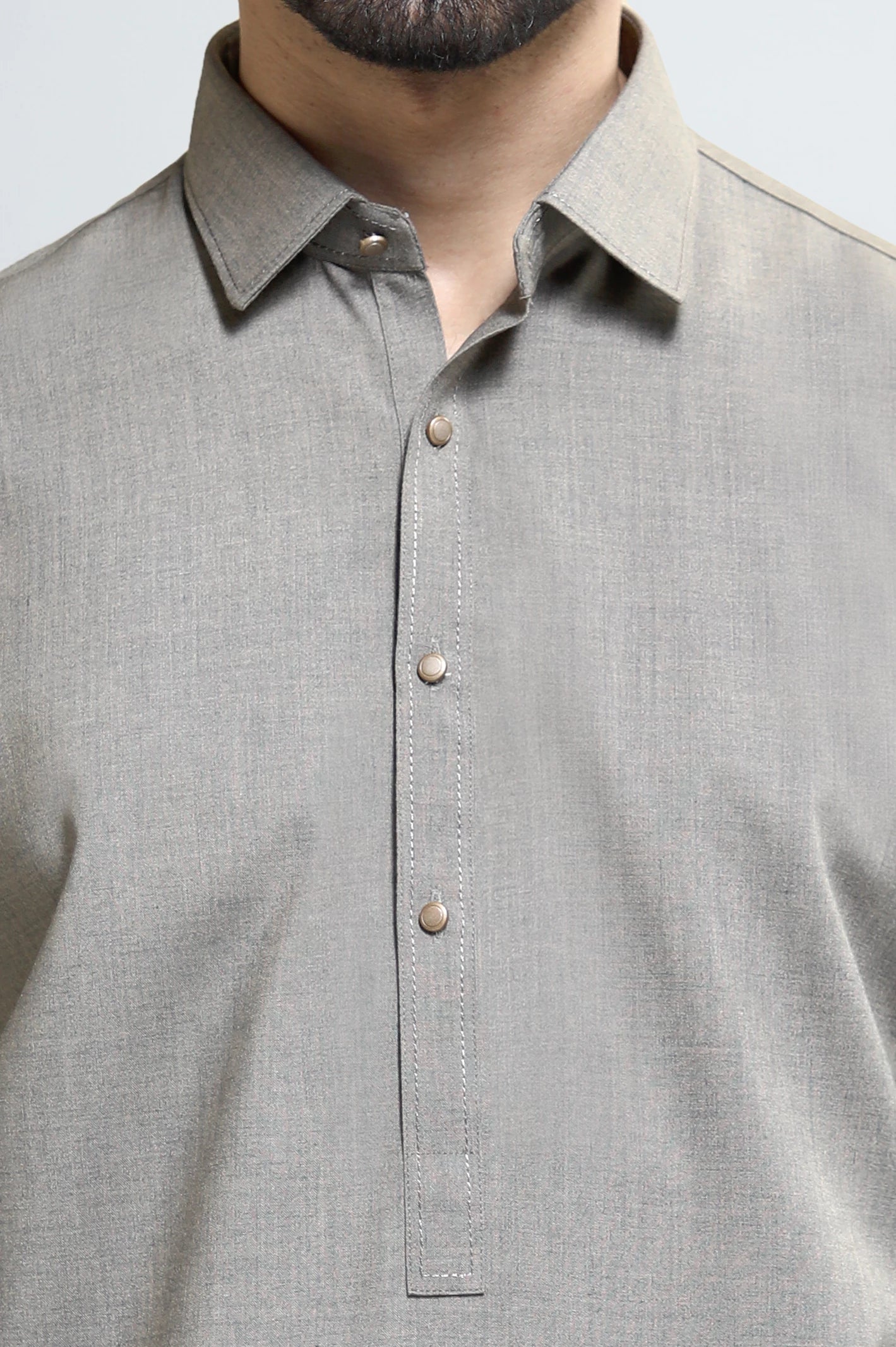Light Brown Wash & Wear Shalwar Kameez - Image 3