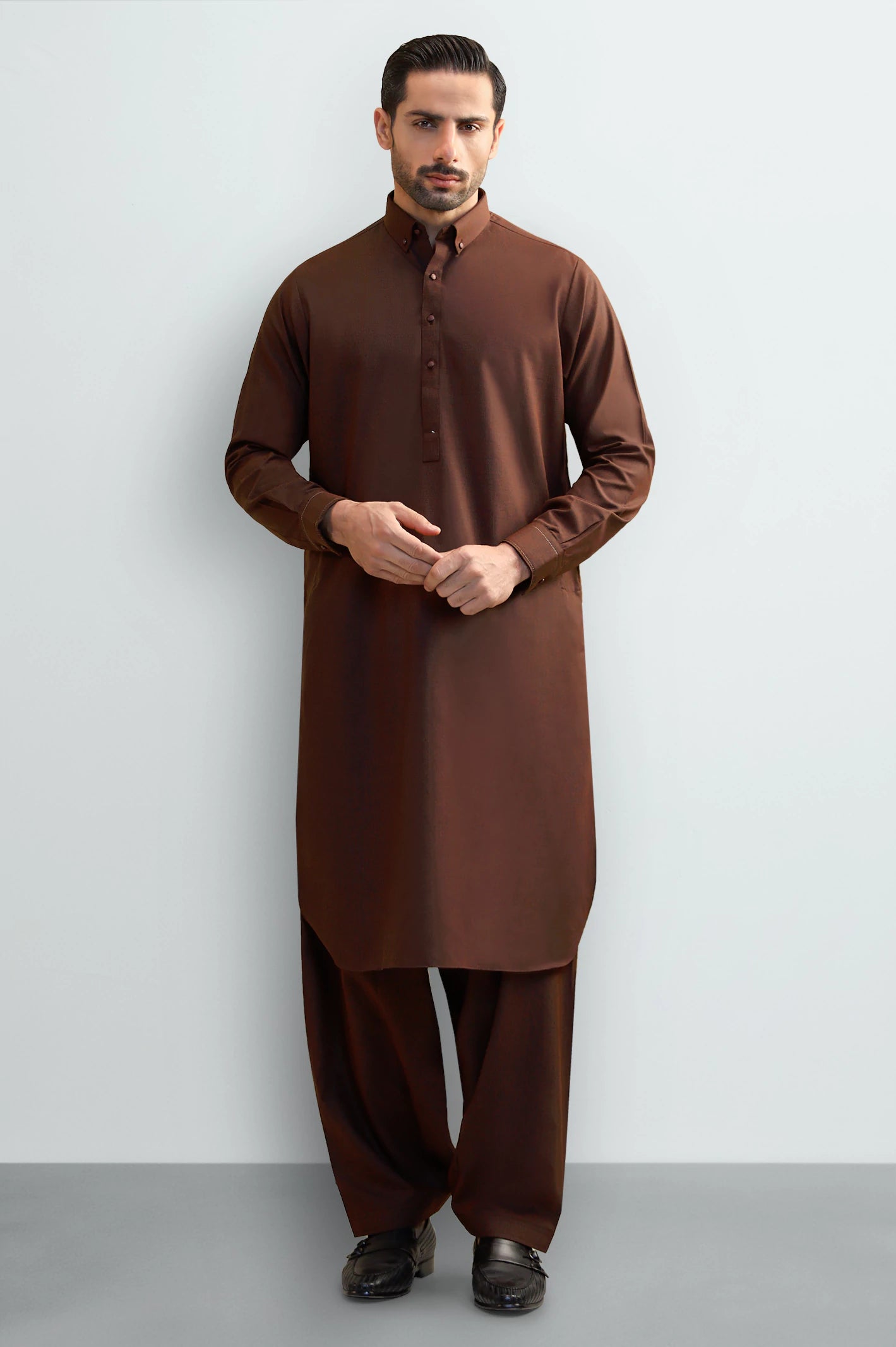 Maroon Wash & Wear Shalwar Kameez - Image 2