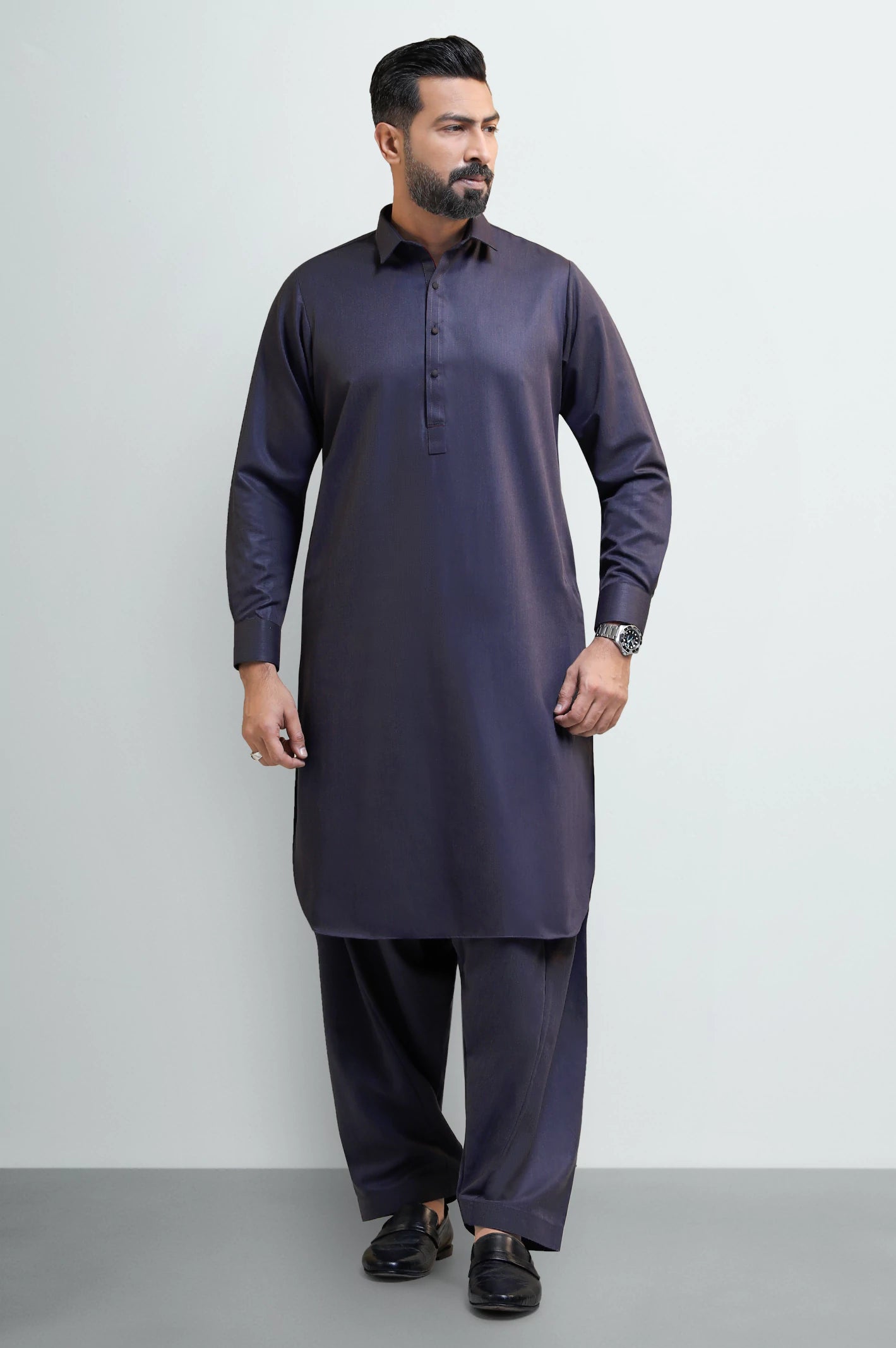 Purple Wash & Wear Shalwar Kameez - Image 2