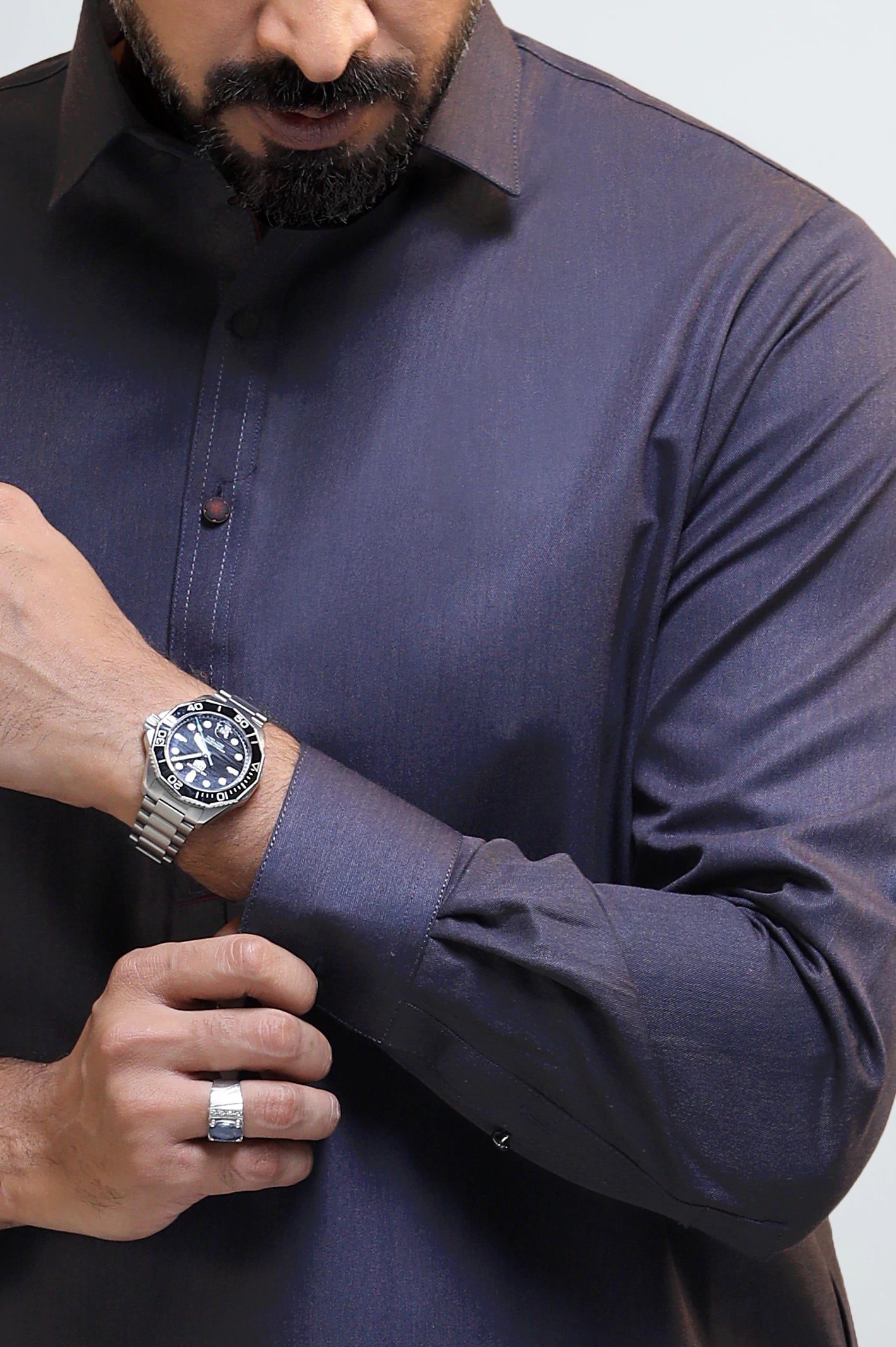 Purple Wash & Wear Shalwar Kameez - Image 3