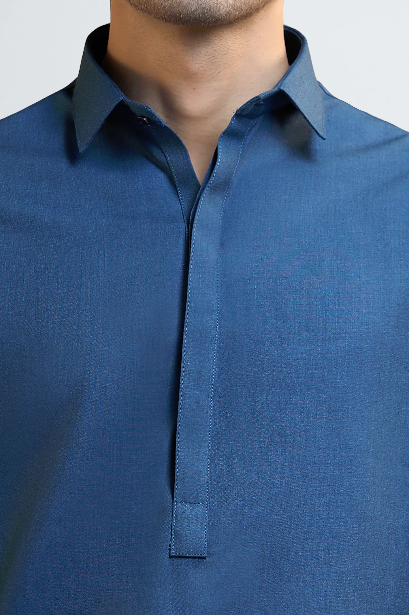Blue Wash & Wear Shalwar Kameez - Image 3