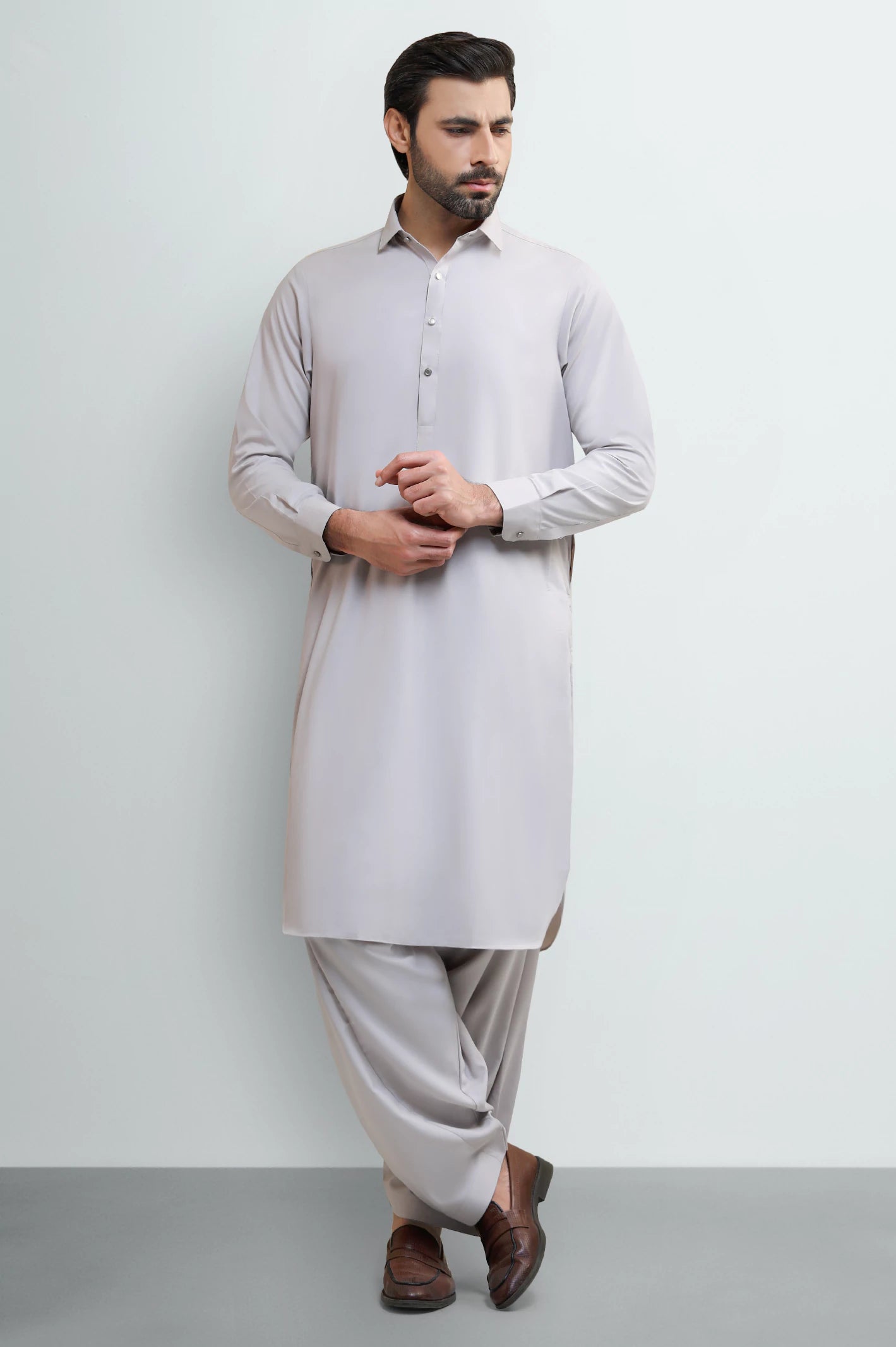 Beige Wash & Wear Shalwar Kameez - Image 2