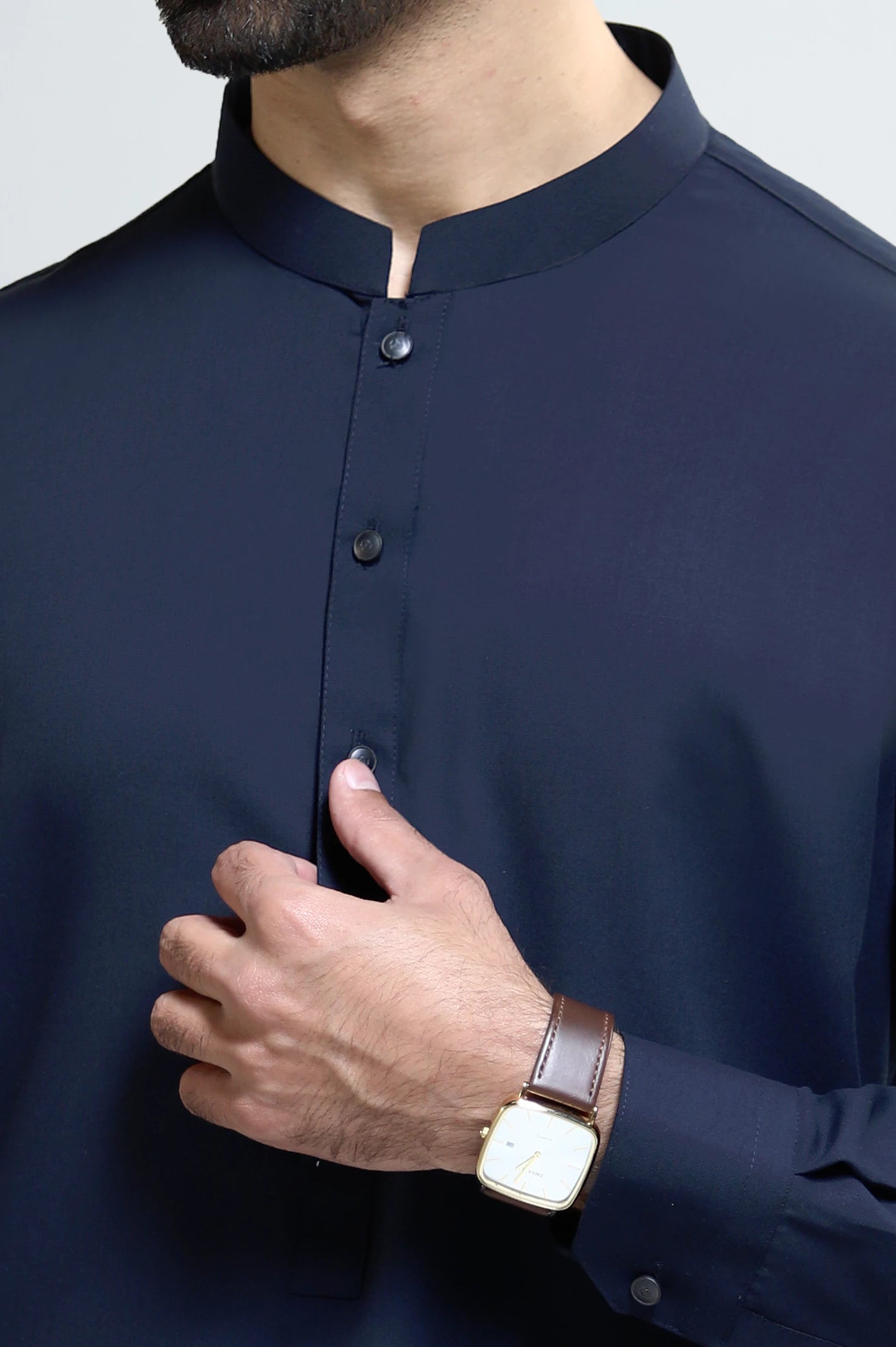 Navy Blue Wash & Wear Shalwar Kameez - Image 3