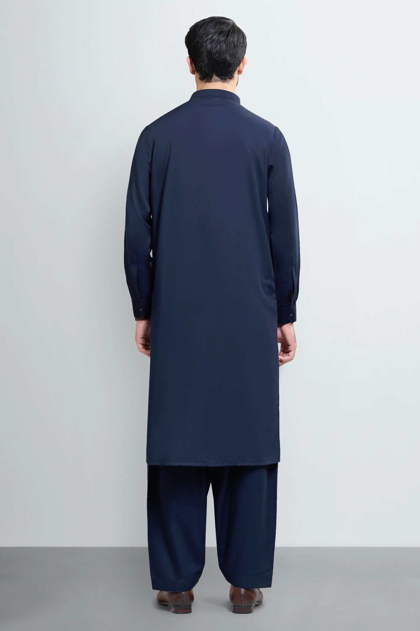 Navy Blue Wash & Wear Shalwar Kameez - Image 4