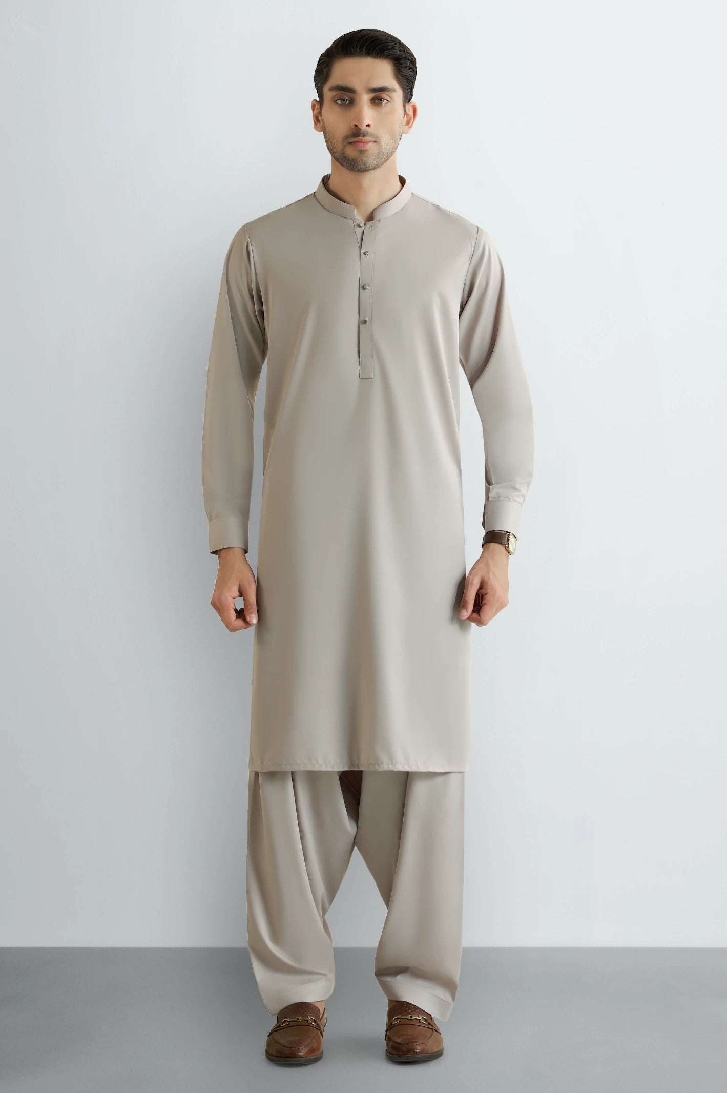 Light Beige Wash & Wear Shalwar Kameez