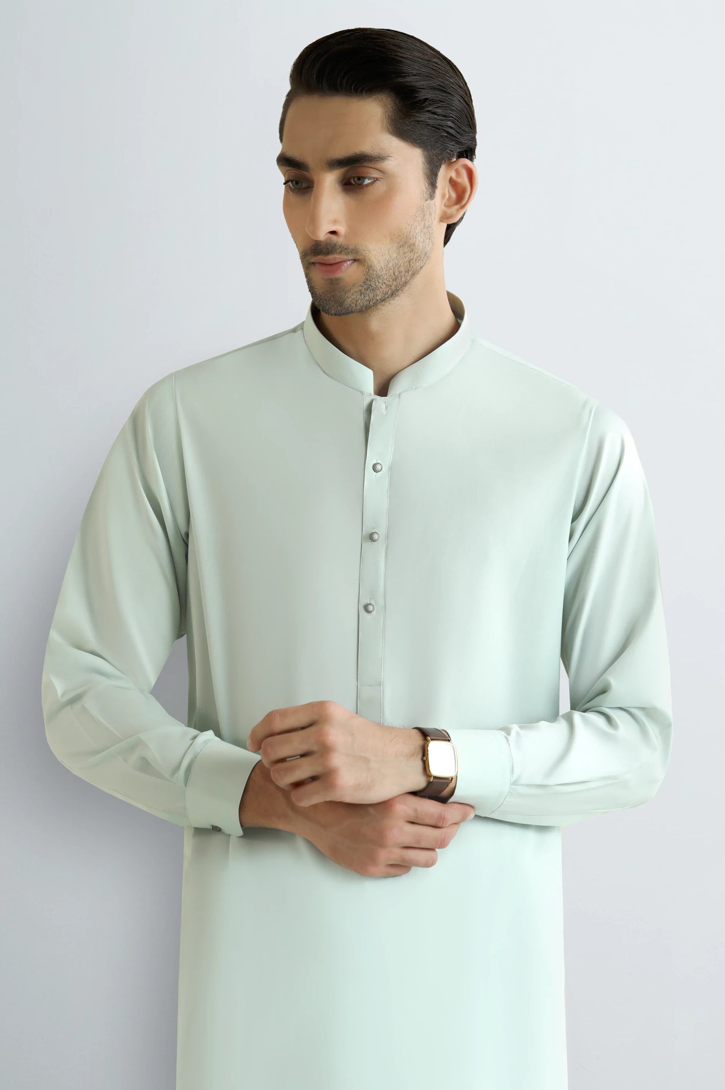Light Green Wash & Wear Shalwar Kameez - Image 2
