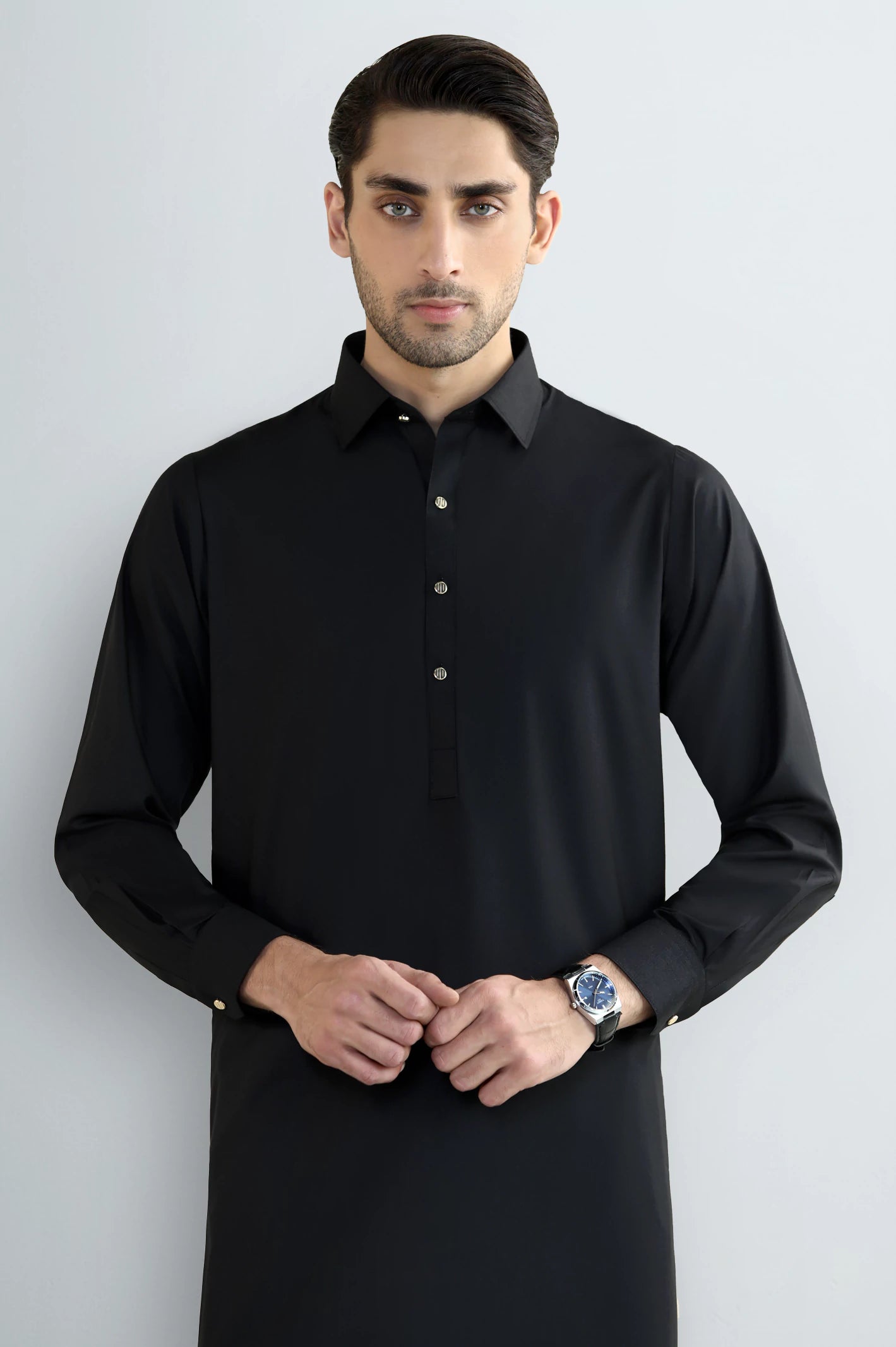 Black Wash & Wear Shalwar Kameez
