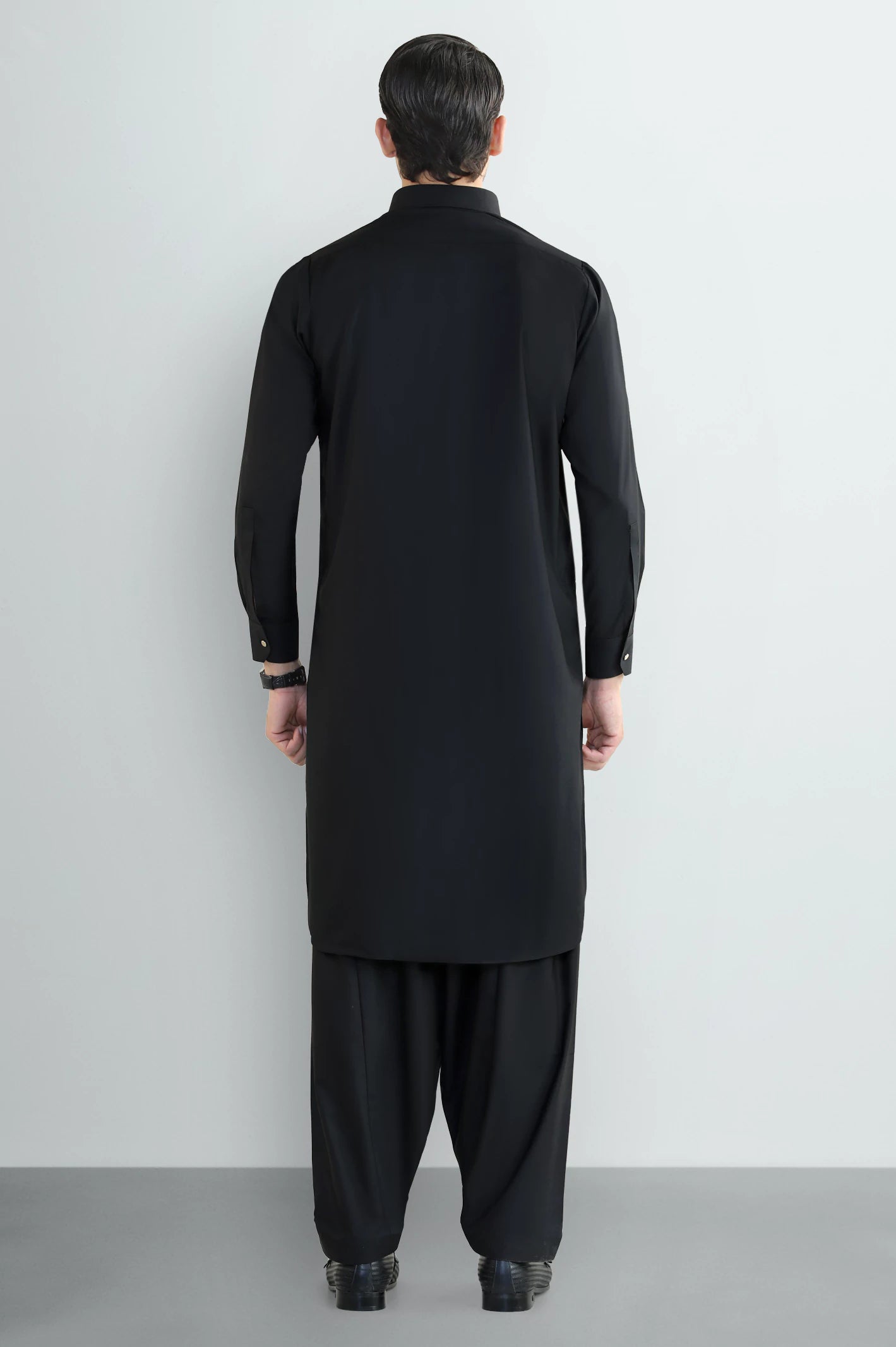 Black Wash & Wear Shalwar Kameez - Image 4