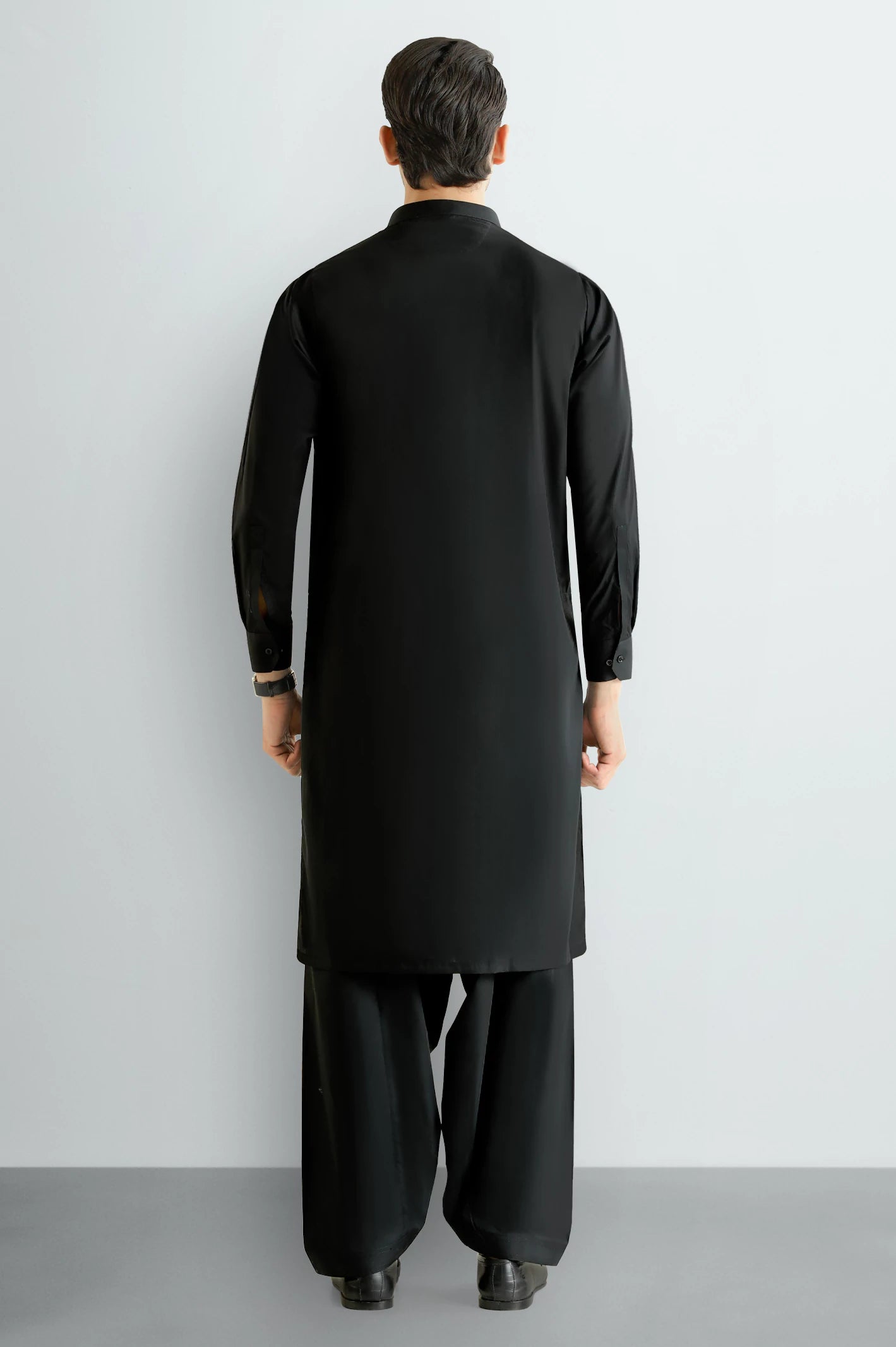 Black Wash & Wear Shalwar Kameez - Image 4