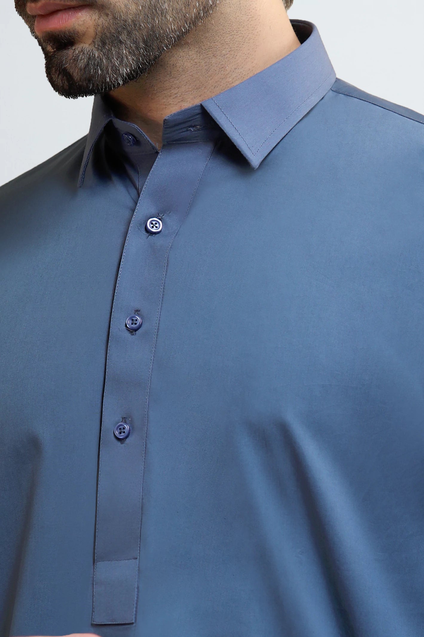 Grey Wash & Wear Shalwar Kameez - Image 3