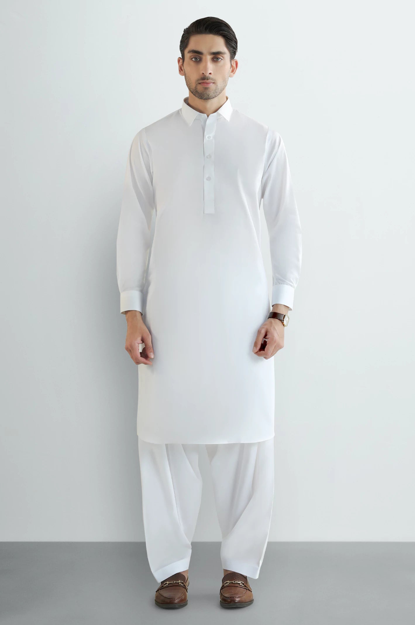 Off White Wash & Wear Shalwar Kameez - Image 2