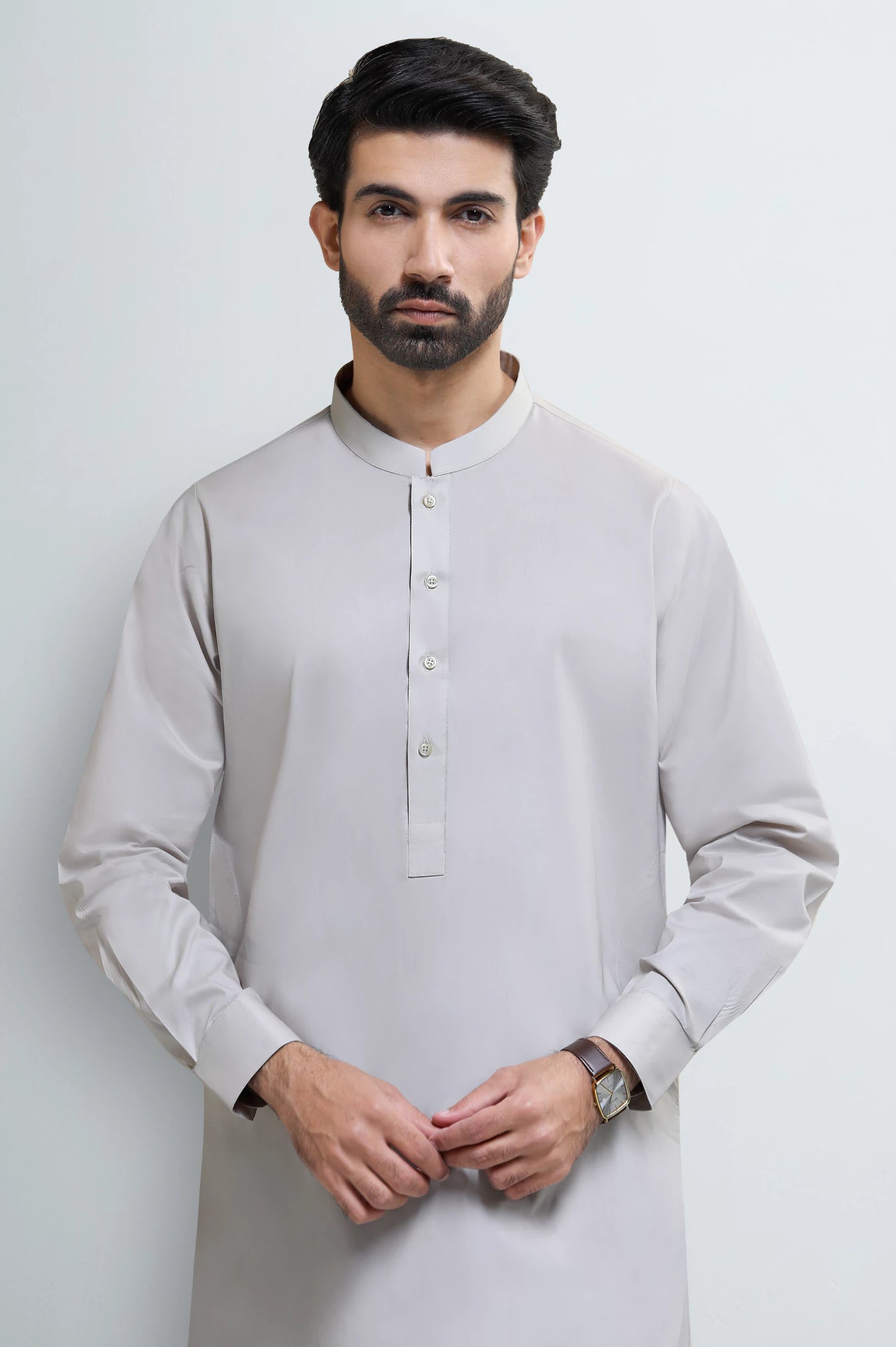 Beige Cotton Shalwar Kameez