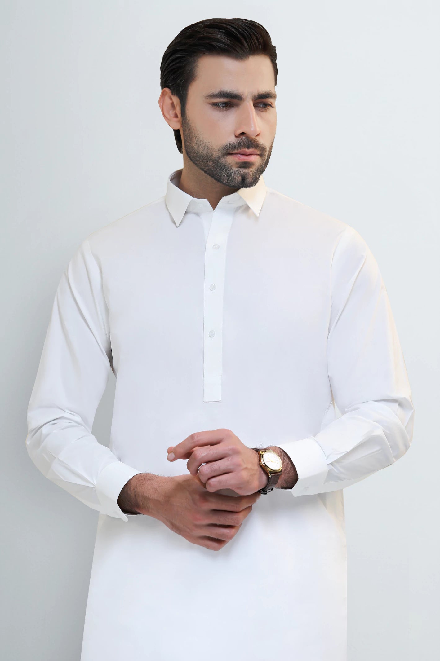 Cream Cotton Shalwar Kameez