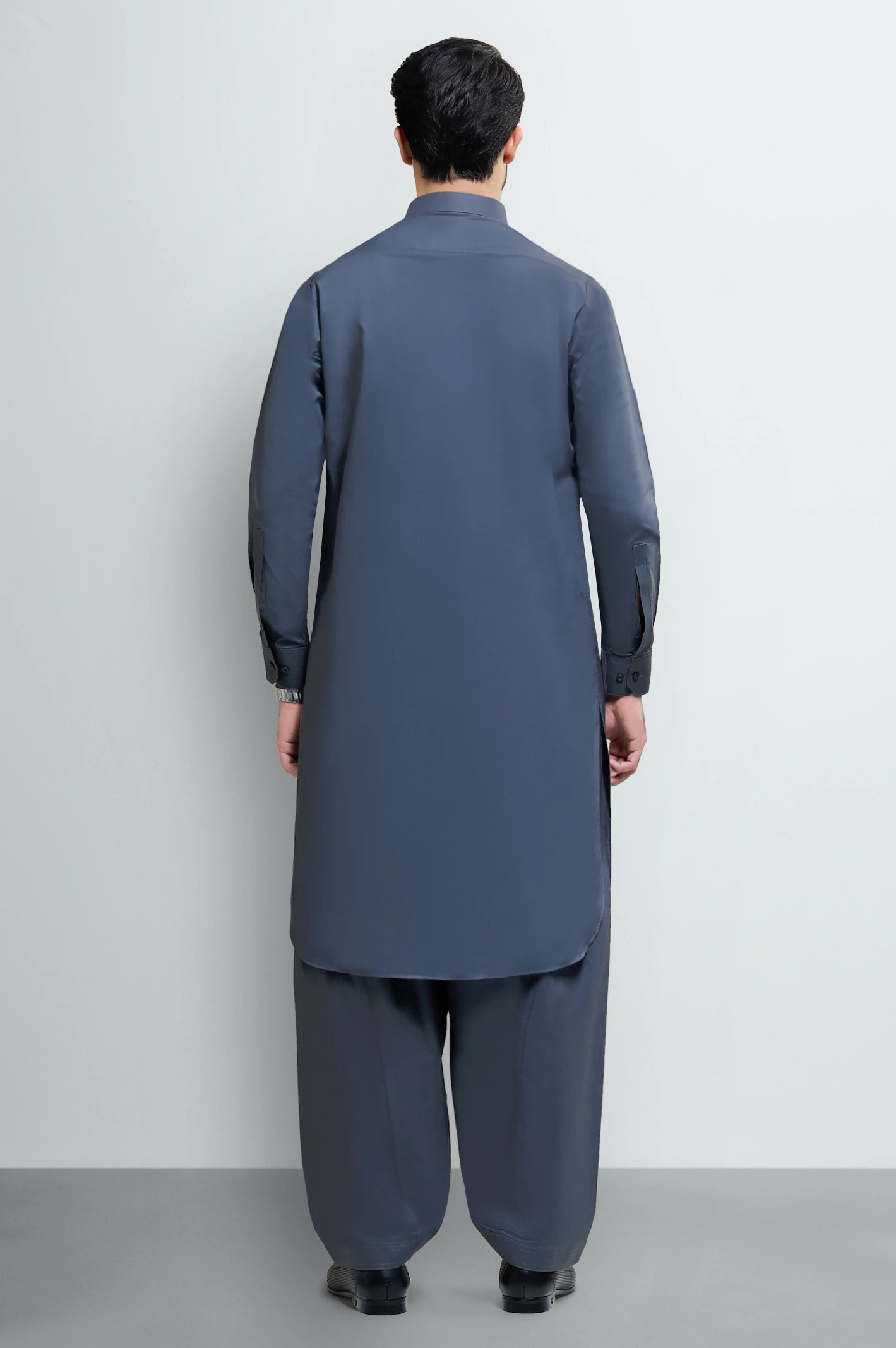 Dark Grey Cotton Shalwar Kameez - Image 3