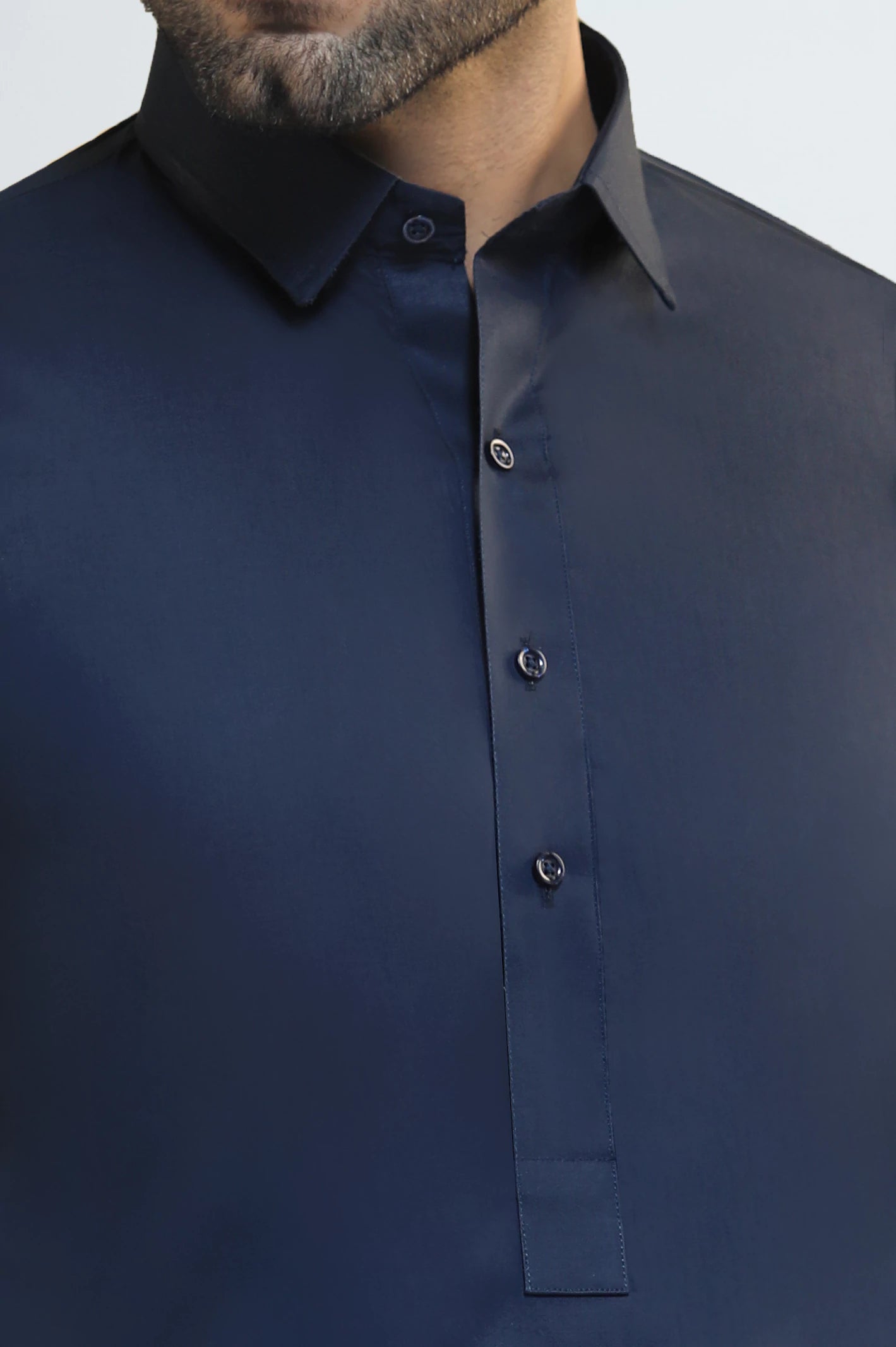 Navy Blue Cotton Shalwar Kameez - Image 3