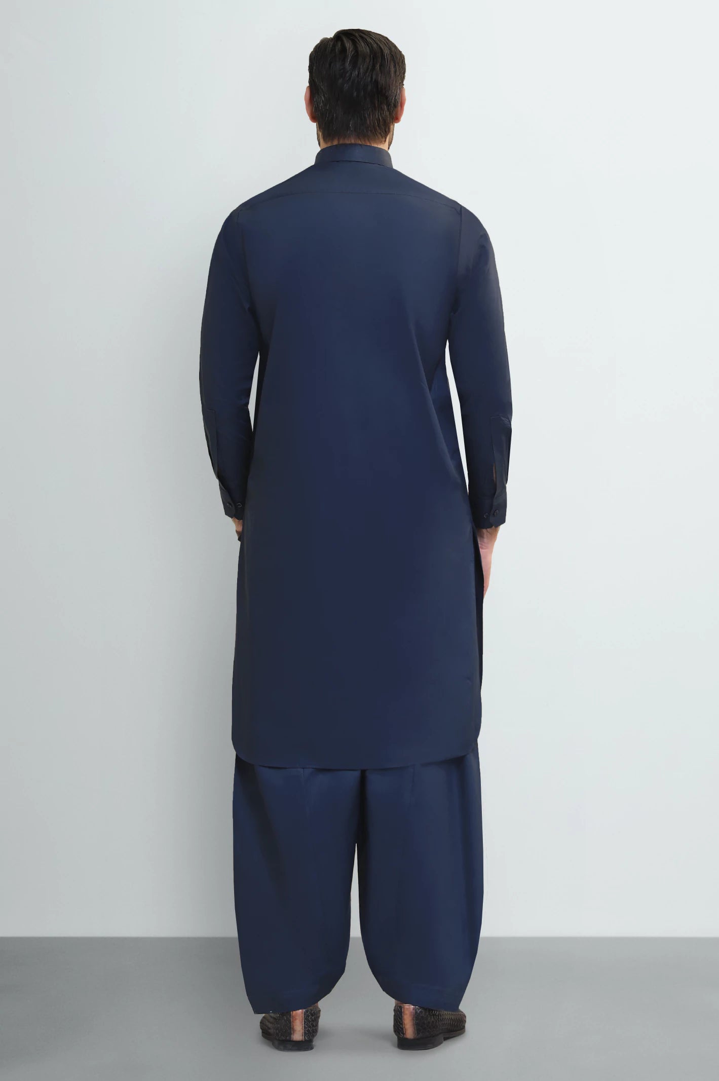 Navy Blue Cotton Shalwar Kameez - Image 4