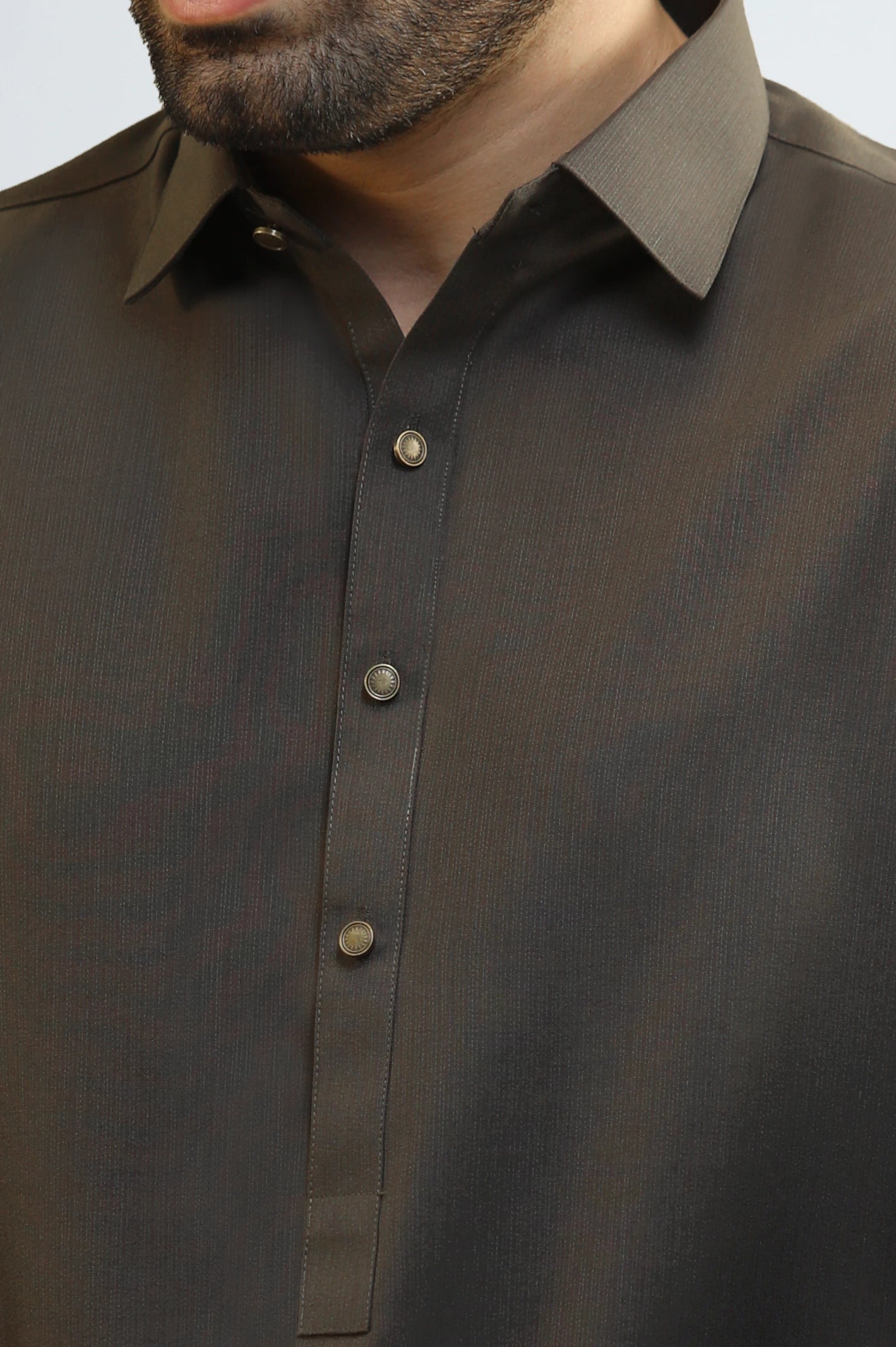 Olive Wash & Wear Shalwar Kameez - Image 3