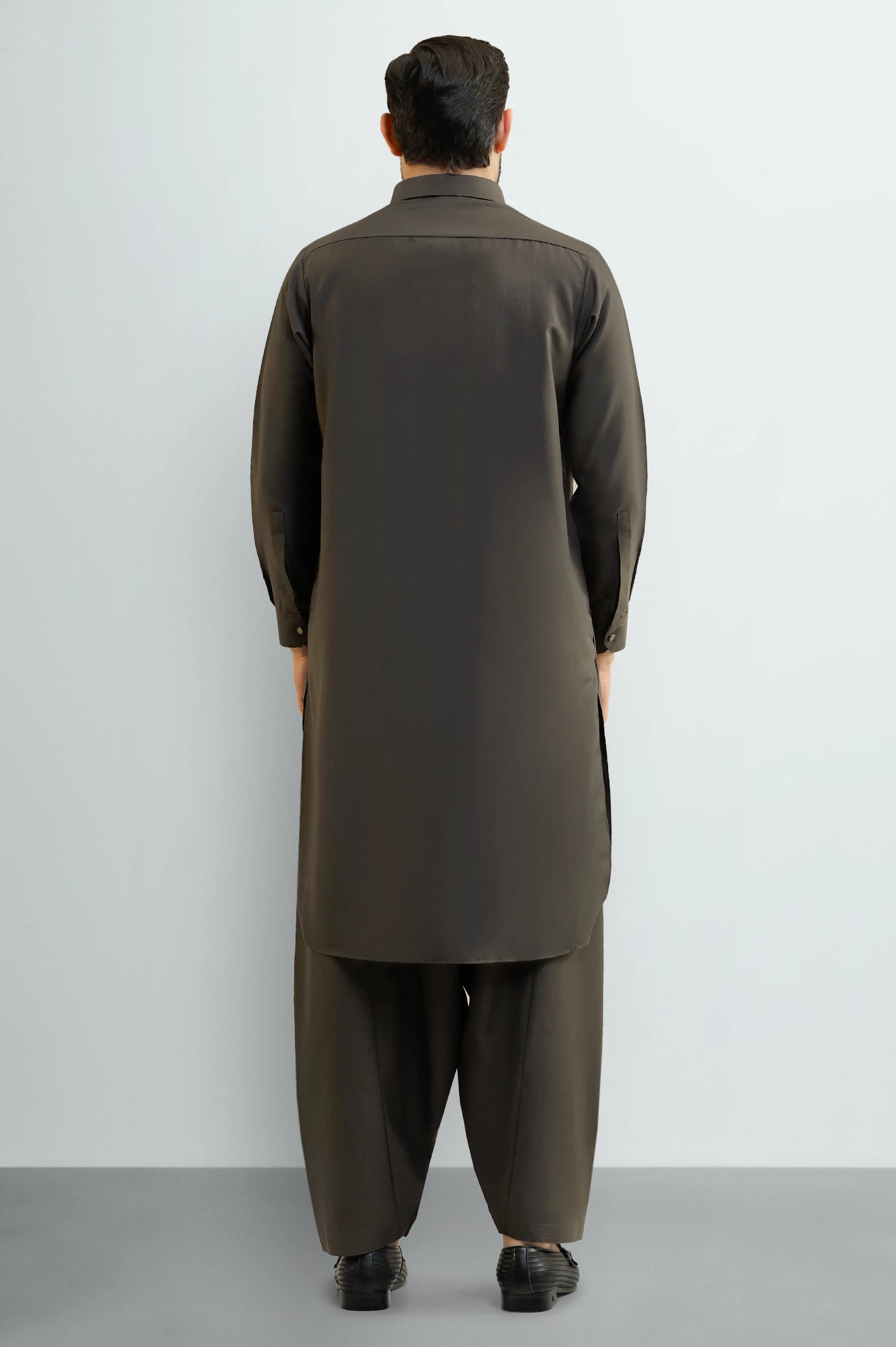 Olive Wash & Wear Shalwar Kameez - Image 4