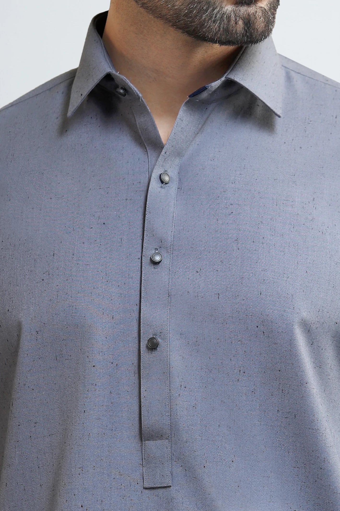Grey Wash & Wear Shalwar Kameez - Image 3