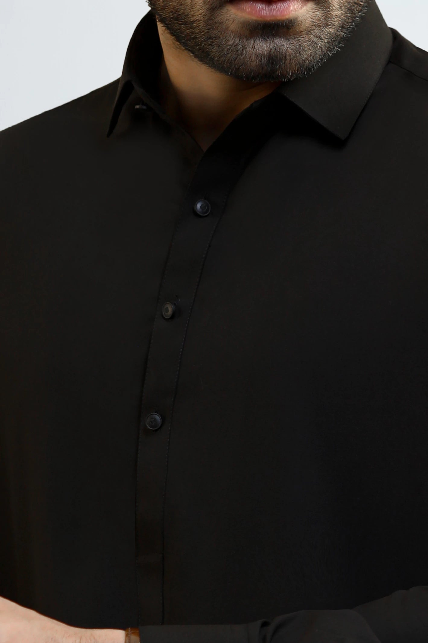 Black Wash & Wear Shalwar Kameez - Image 3