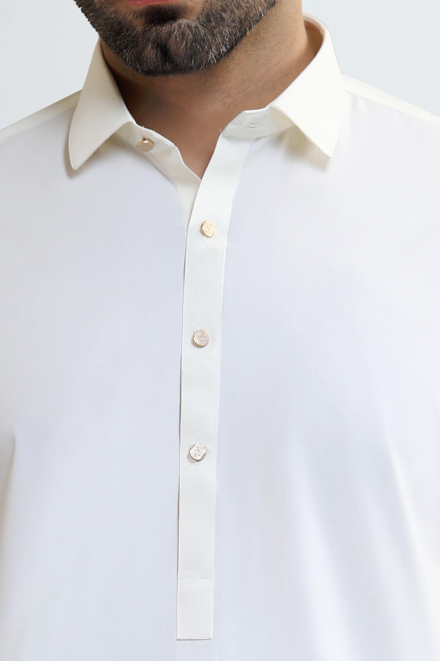 Cream Wash & Wear Shalwar Kameez - Image 3