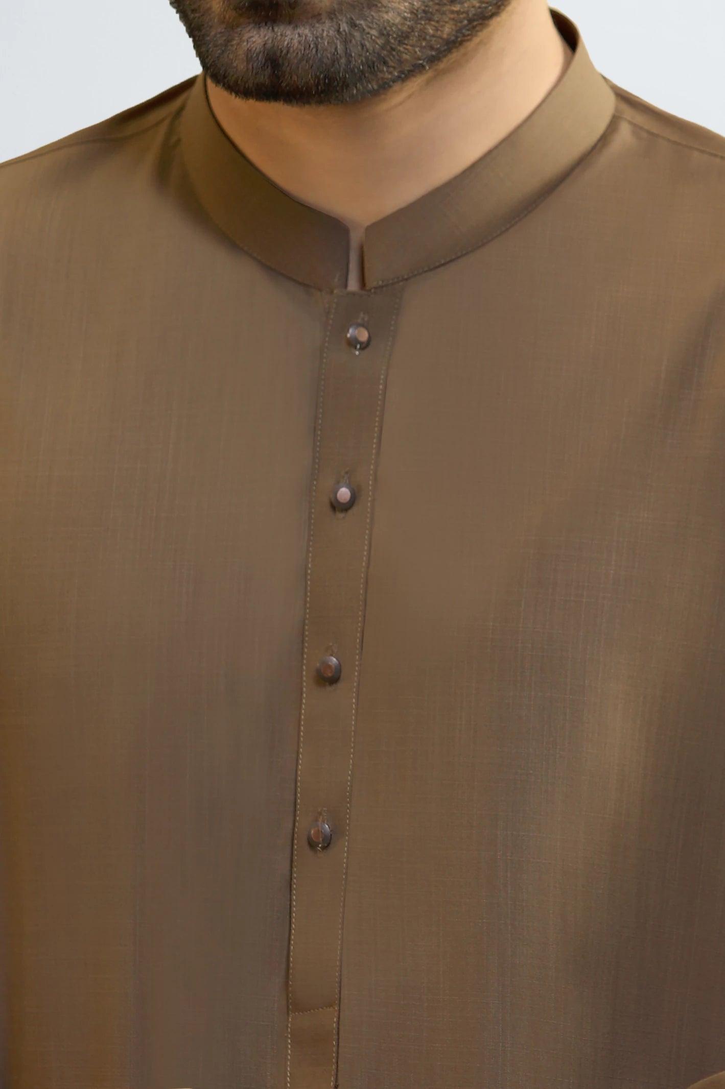 Dark Brown Wash & Wear Shalwar Kameez - Image 3