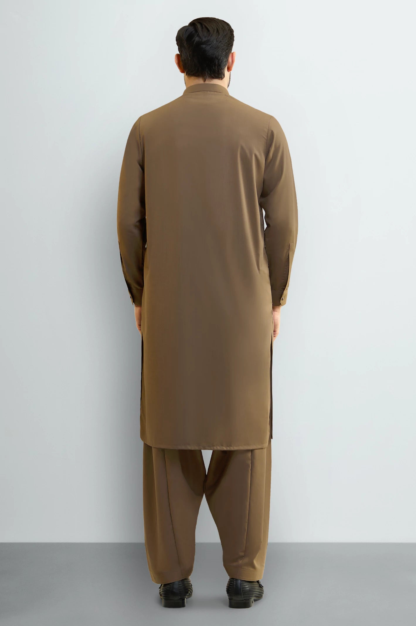 Dark Brown Wash & Wear Shalwar Kameez - Image 4