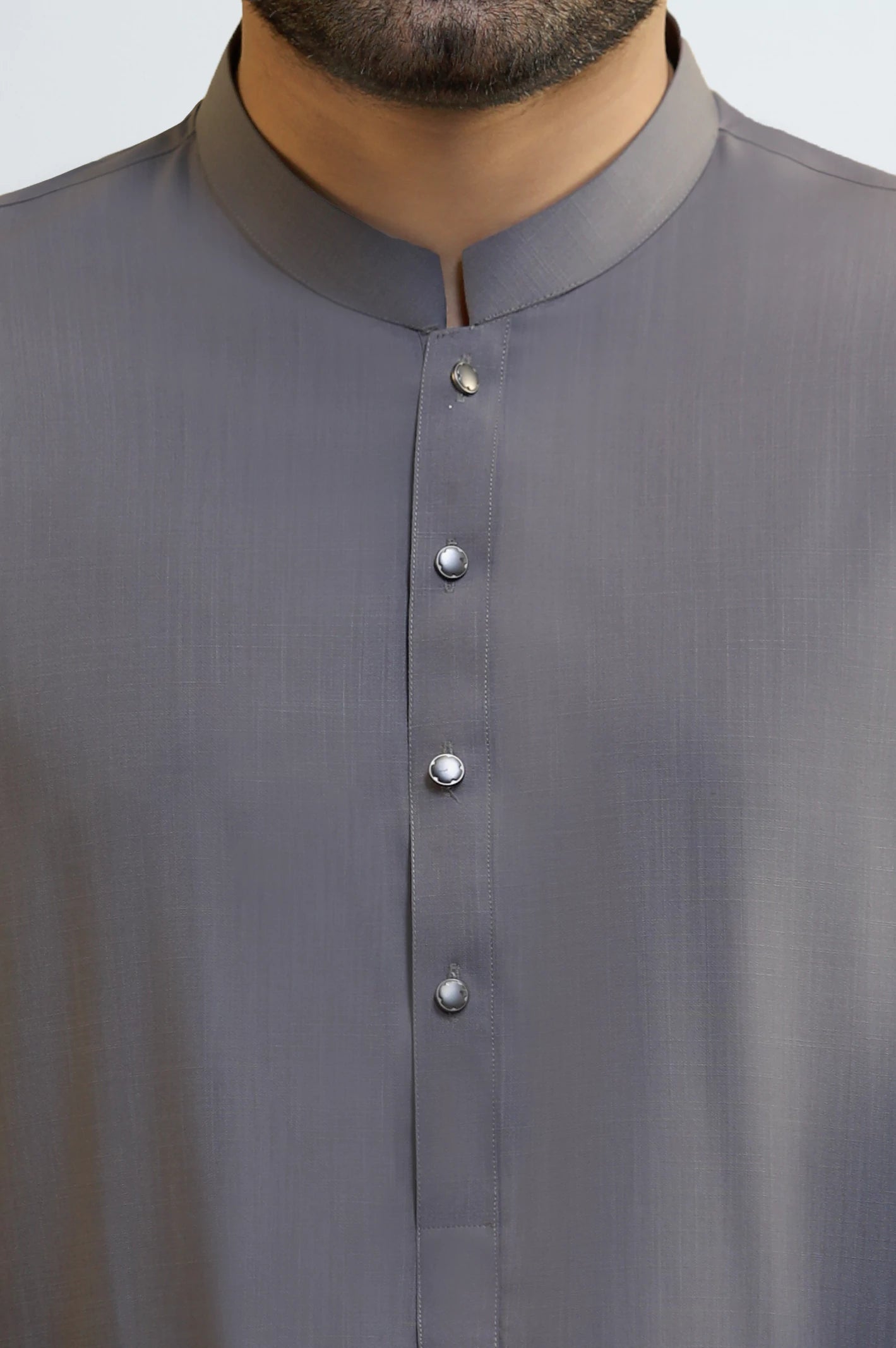 Grey Wash & Wear Shalwar Kameez - Image 3