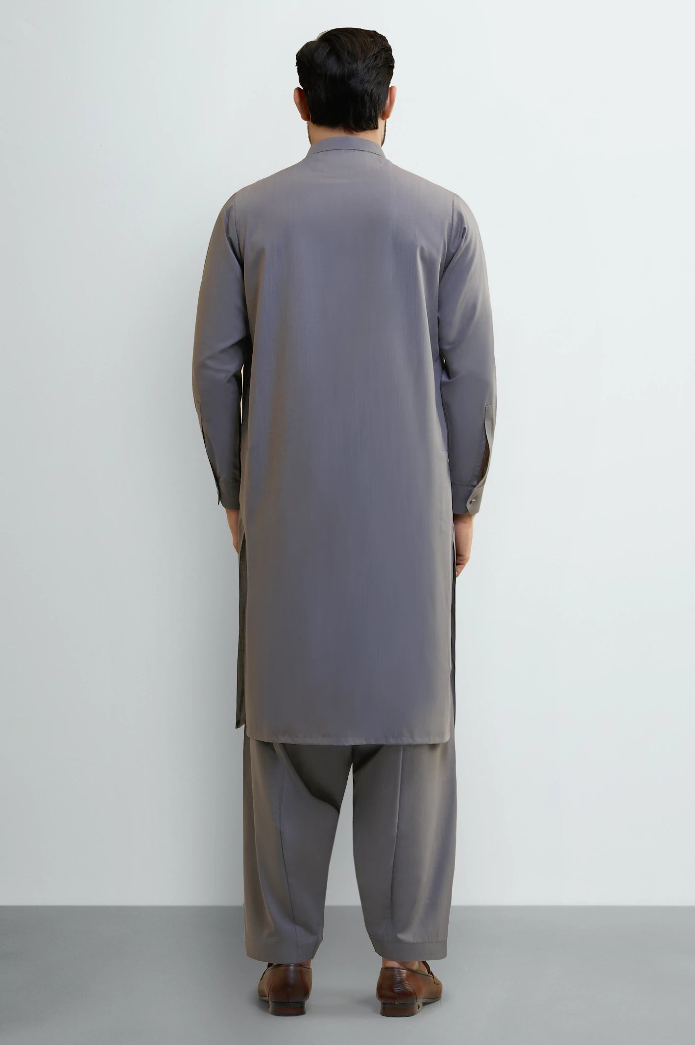 Grey Wash & Wear Shalwar Kameez - Image 4