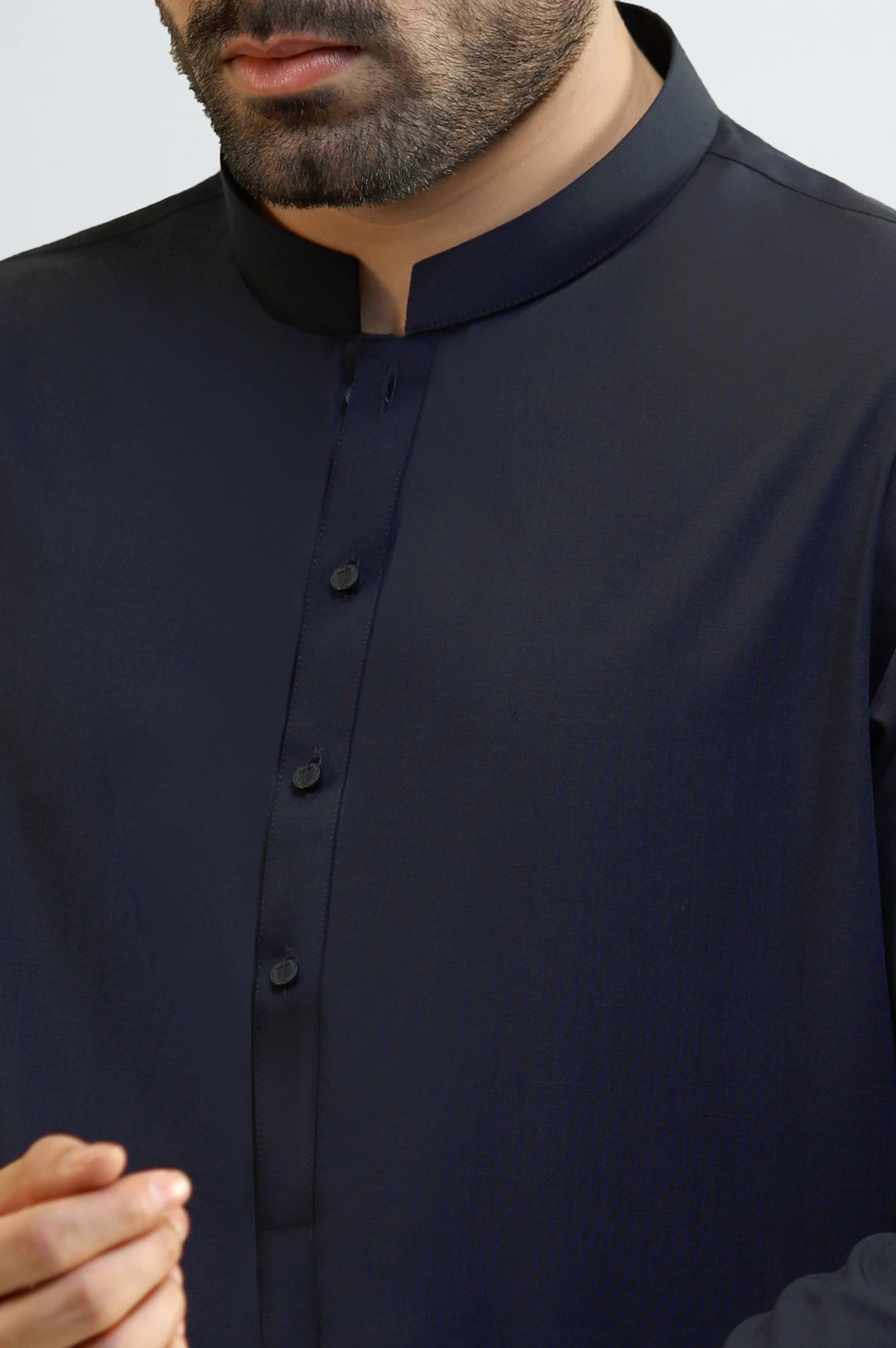 Navy Blue Wash & Wear Shalwar Kameez - Image 3