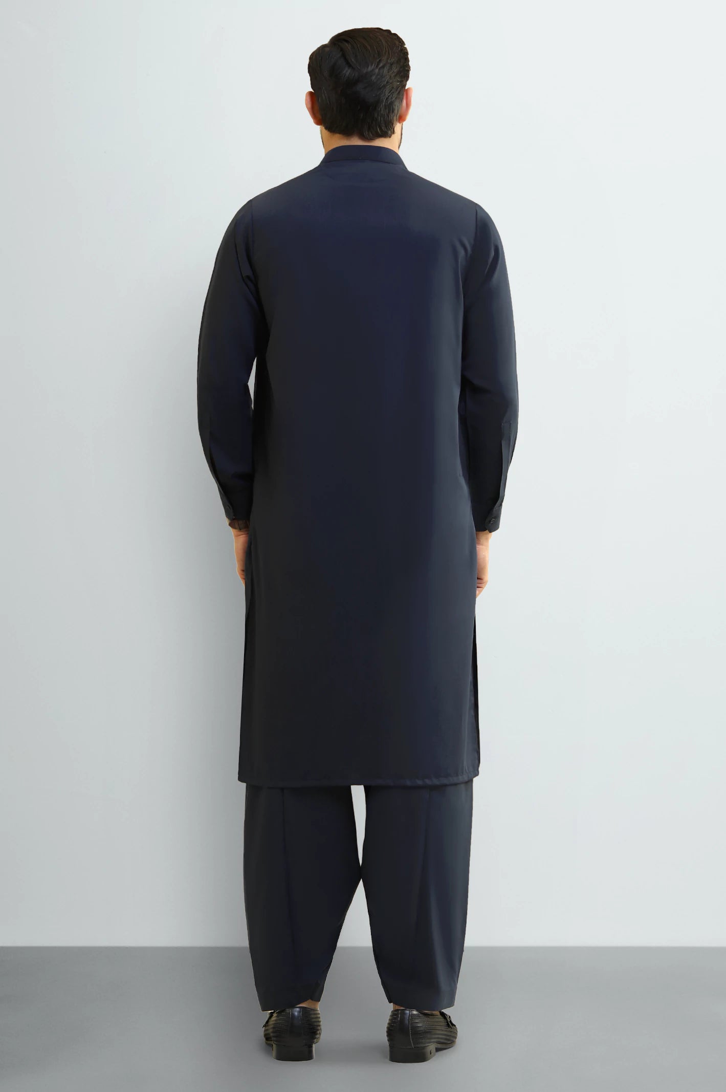 Navy Blue Wash & Wear Shalwar Kameez - Image 4