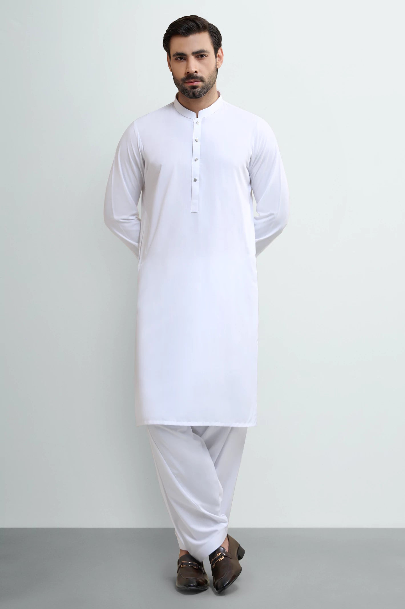 White Wash & Wear Shalwar Kameez - Image 2