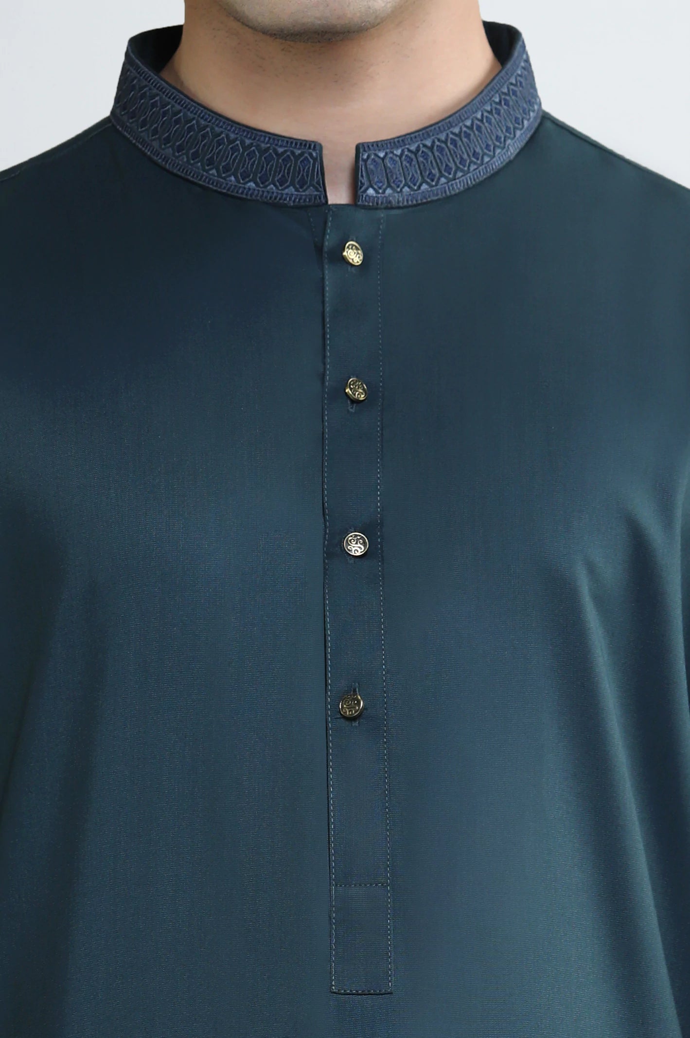 Dark Green Wash & Wear Shalwar Kameez - Image 3