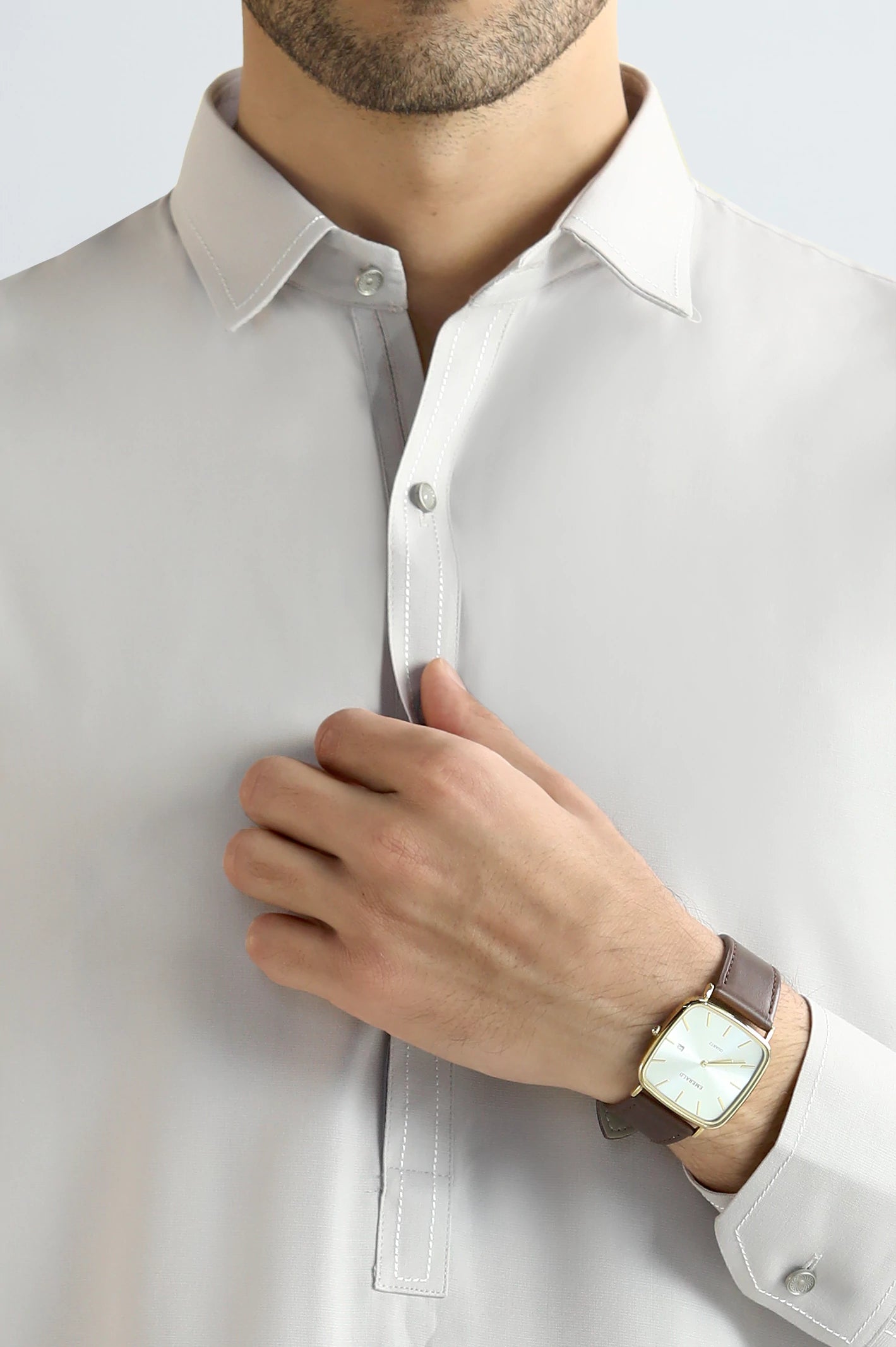 Beige Wash & Wear Shalwar Kameez - Image 3
