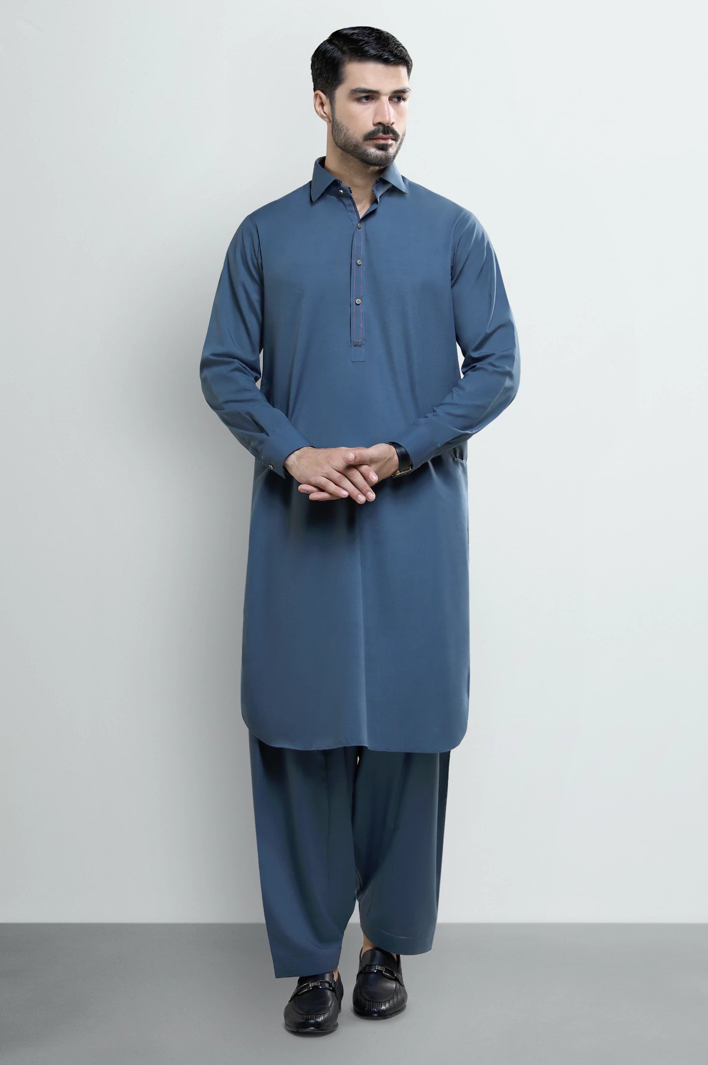 Blue Wash & Wear Shalwar Kameez - Image 2