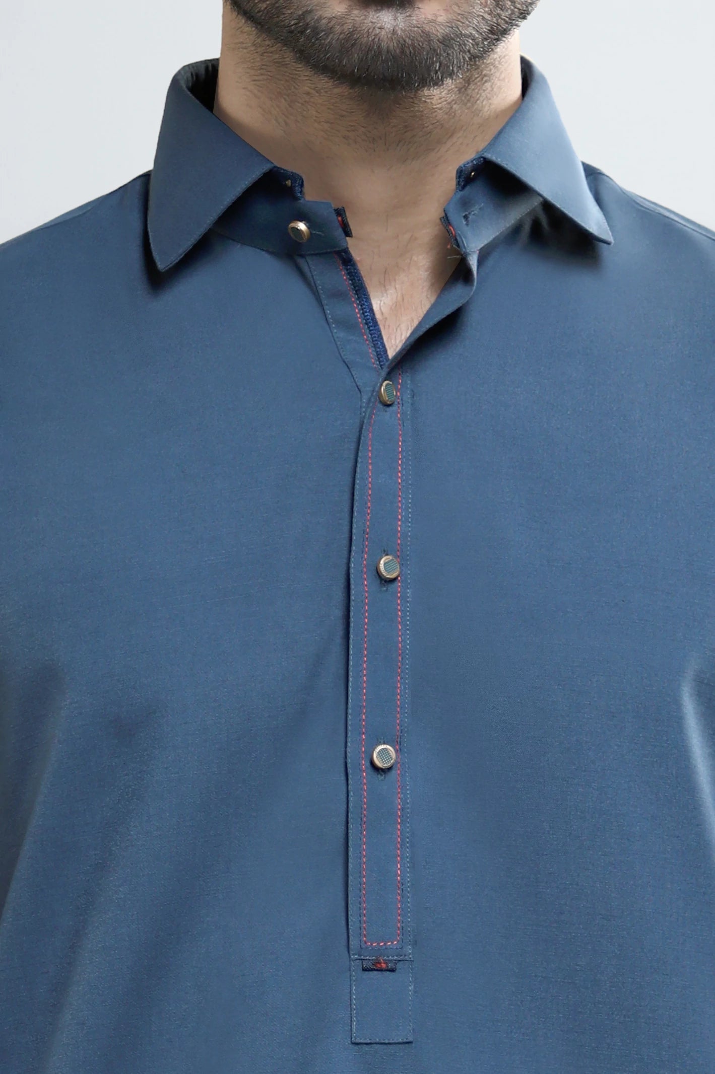 Blue Wash & Wear Shalwar Kameez - Image 3